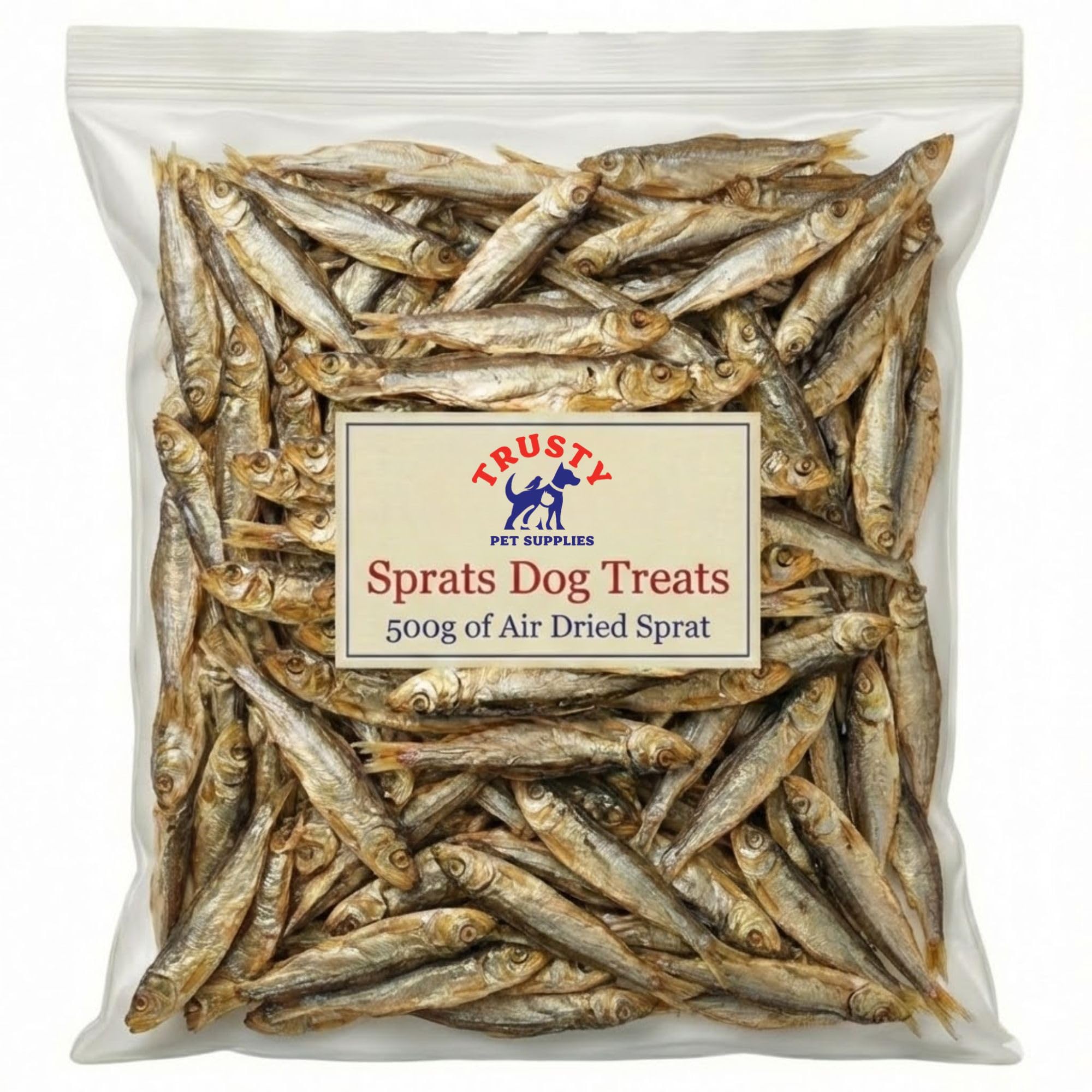 Sprats Dog Treats 500g | Omega 3 Rich Natural Dog Treats | Air Dried Sprats for Dogs | Training Treats for Dogs | Fish Dog Treats for Small, Medium & Senior | By Trusty Pet Supplies