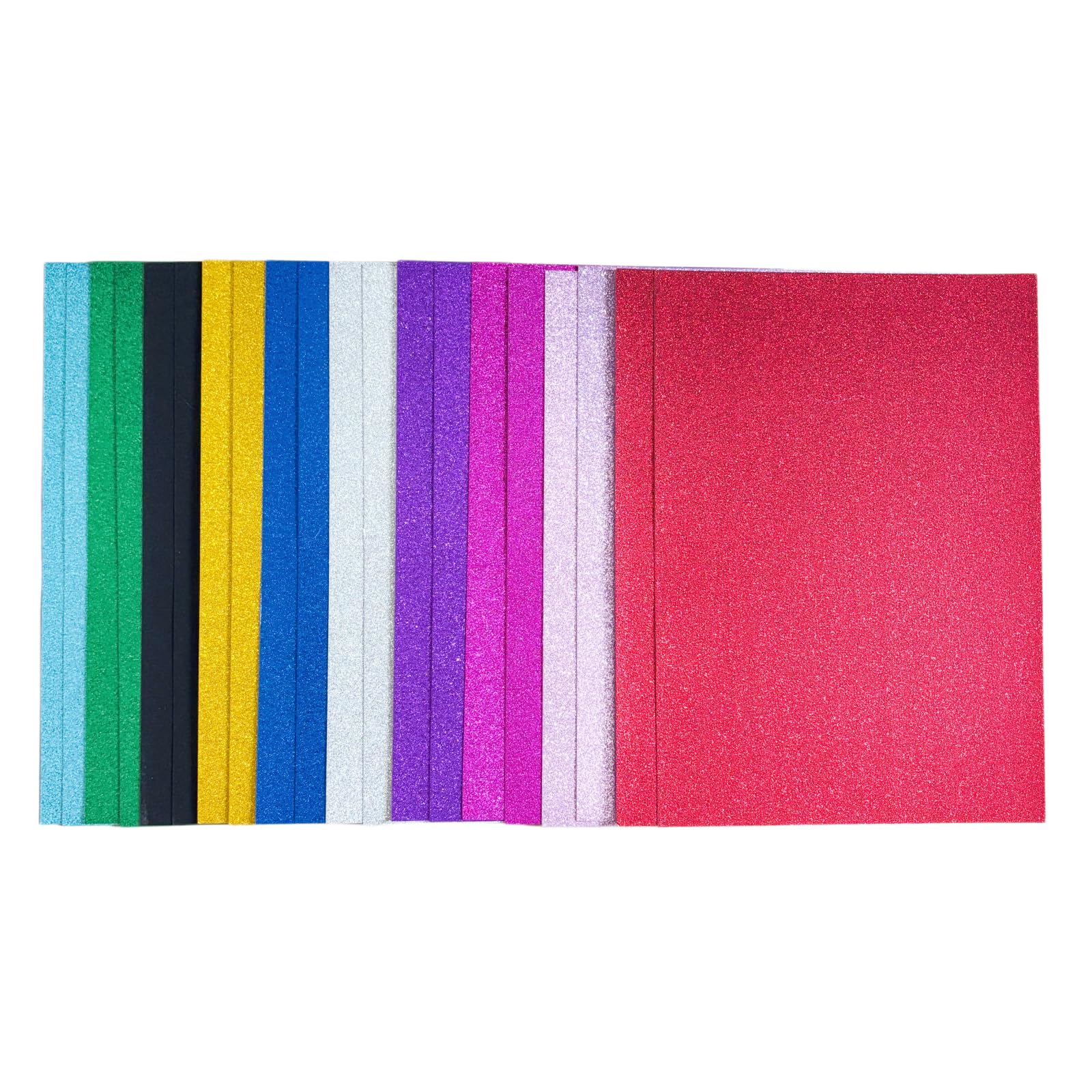 Glitzerpapier zum Basteln,20 Blatt A4 10 Farben 250g/m² Glitzer Kartonpapier, Buntes Bastelpapier für Weihnachtskarten, Weihnachtsdeko, Geschenkverpackung