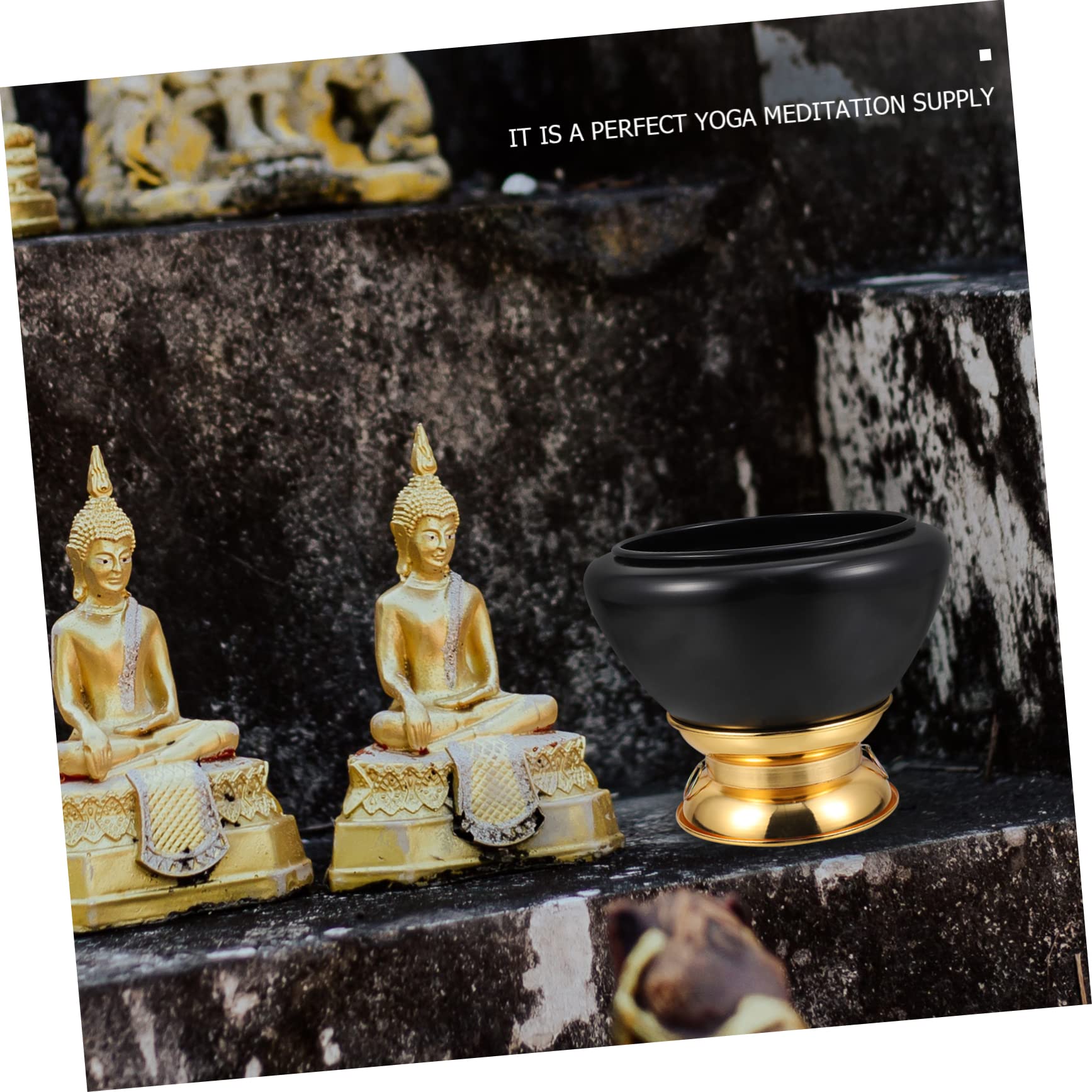 MUELODSIC 1pc Multipurpose Meditation Bowl Prayer Bowls Yoga Meditations Gong Chanting Bowl Home Decor Supply Desktop Ornament Sound Bowl Black Iron