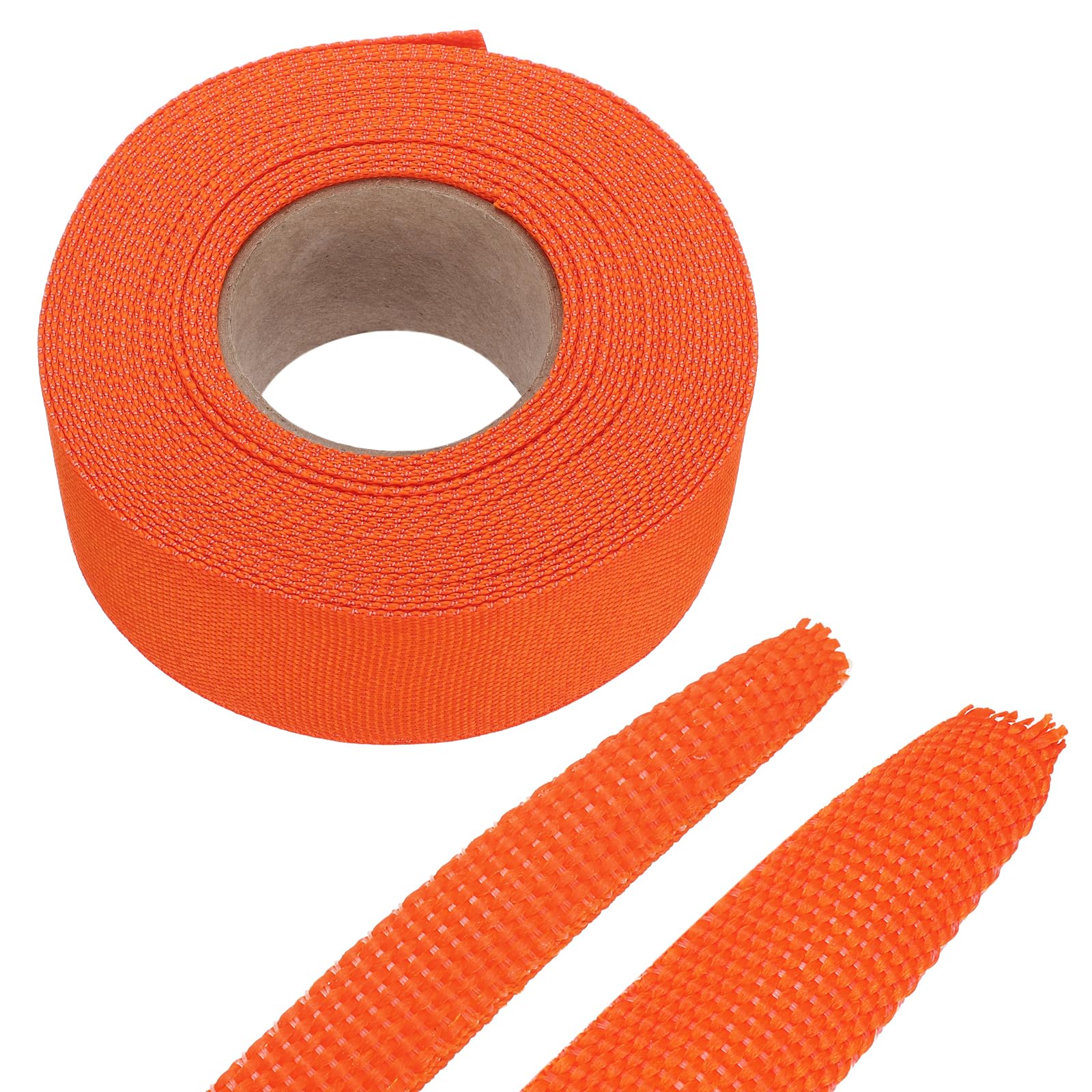 sourcing map 10m Braided Cable Sleeves Heat Shrinkable Fabric Sleeving,PET Expandable 1 1/4" 33ft Orange 2:1 Ratio Heat Shrinkable Cord Protector for Harness Network Cable Protection