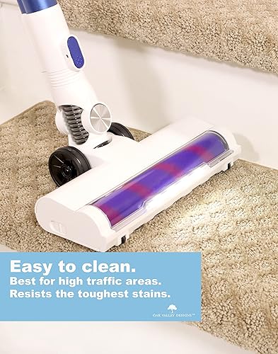 Miniatura 4 de Oak Valley Designs Peldaños de Alfombra con Borde Redondeado Bullnose - Alfombras Antideslizantes para Escaleras Interiores de Madera, Estilo