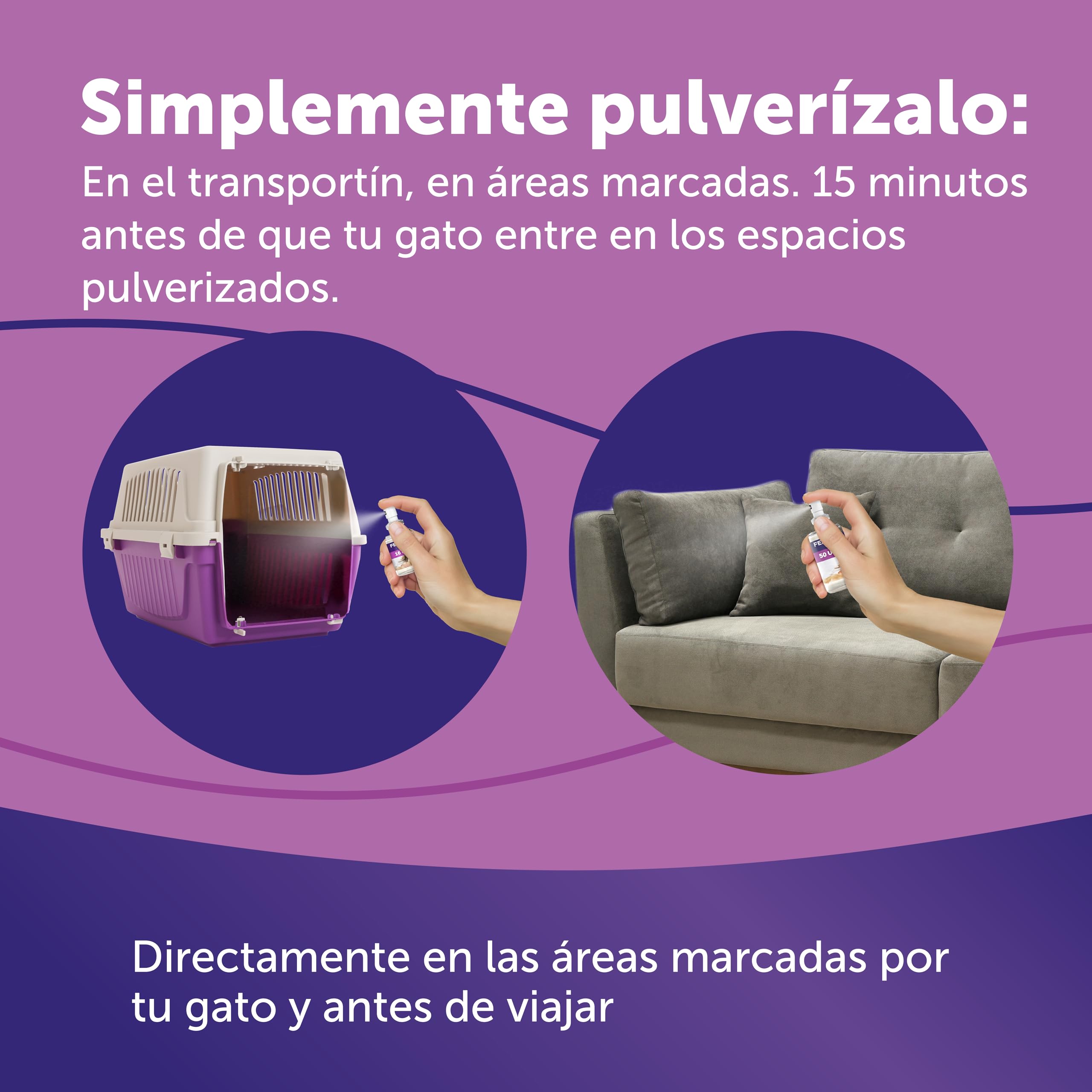 FELIWAY Classic Spray - Feromonas calmantes para gatos (60ml). Reduce los marcajes con orina y el estrés durante los viajes en transportín. Recomendado por veterinarios.