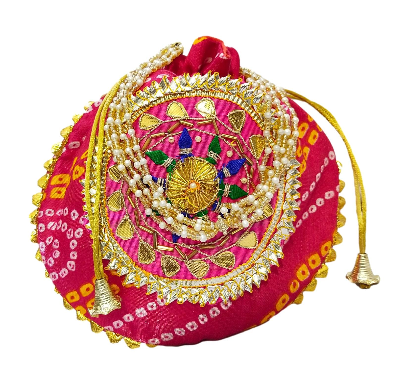 ATHZ gota patti Red bandhej Potli Bag Golden work wedding potli for ladies Gift for women handbags (B09D92HNH9) Amazon Price History, Amazon Price Tracker