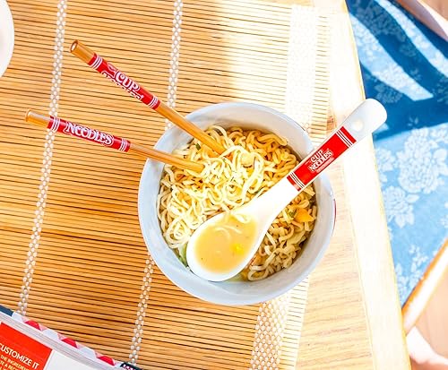 Miniatura 226 de Silver Buffalo The Powerpuff Girls Girl Power Featuring Blossom, Bubbles, and Buttercup Ceramic Ramen Noodle Rice Bowl with Chopsticks, Microwave