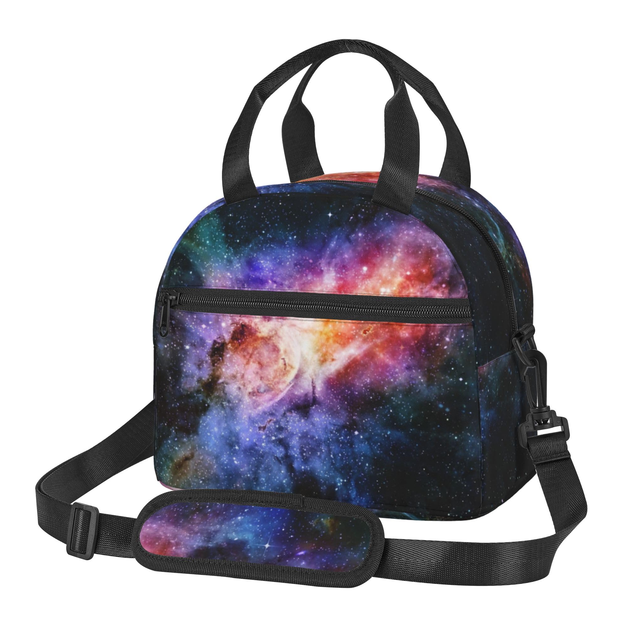 Insulated Lunch Bag for Women Men Kids, Colorful Nebula Galaxy Starry Sky Space Reusable Leakproof Lunch Tote Bag with Adjustable Shoulder Strap, Thermal Cooler Lunch Box for School Work Travel — image 1