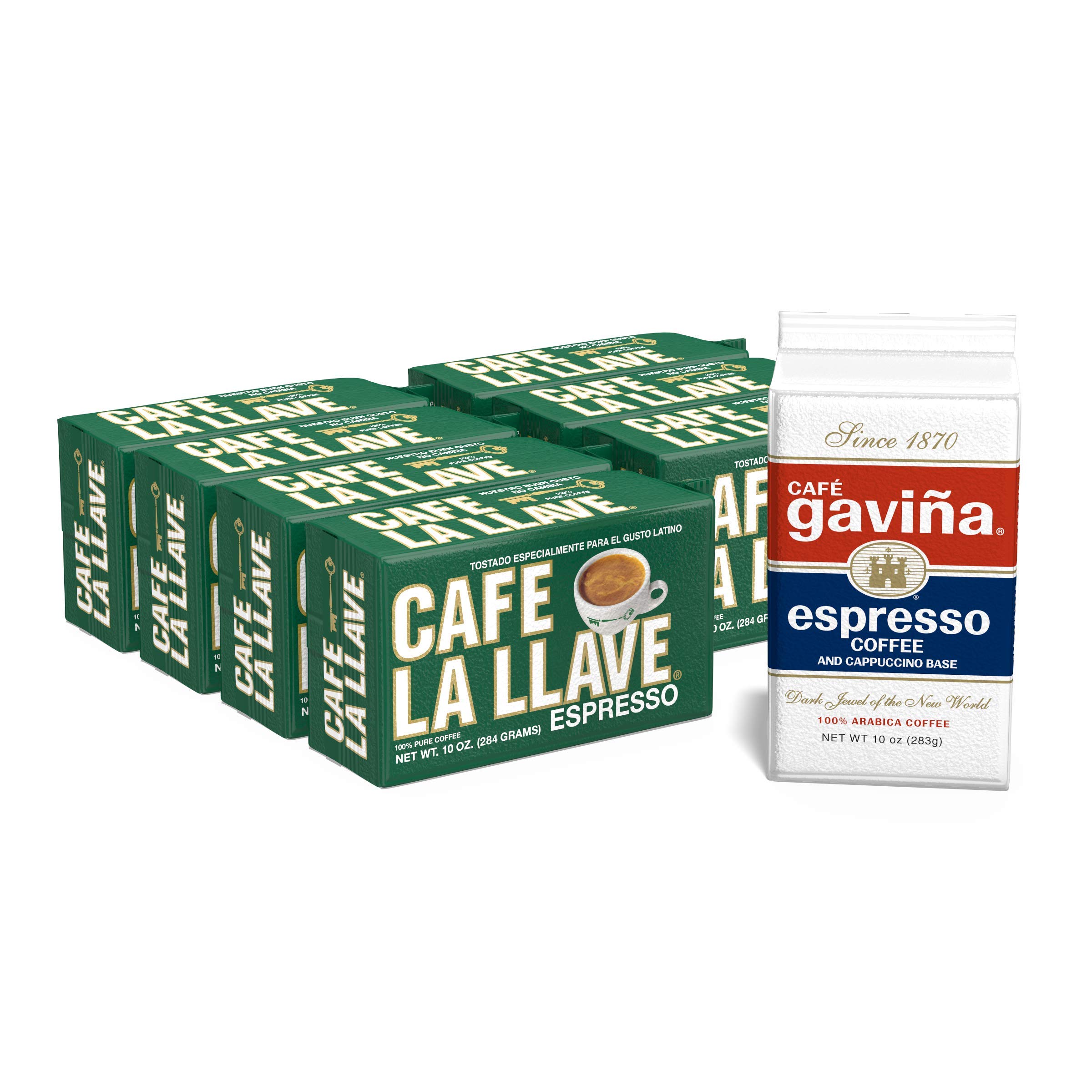 Cuban-Style Espresso Dark Roast Ground Coffee, 8-Pack, 10 oz Bricks, Includes 1 Bonus Cafe Gaviña – Rich Bold Flavor