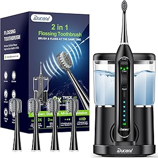 Water Flosser Professional for Teeth Pick: Gums, Braces, Dental Care, Electric Toothbrush & Water Flosser Combo in One -Whiter Teeth & Healthier Gums –Electric Toothbrush with Flossing