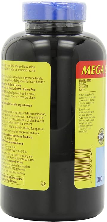 Nature Made 1200mg of Fish Oil, 2400 per Serving, 360mg of Omega-3, 300 Softgels, 300 Count (Pack of 1)