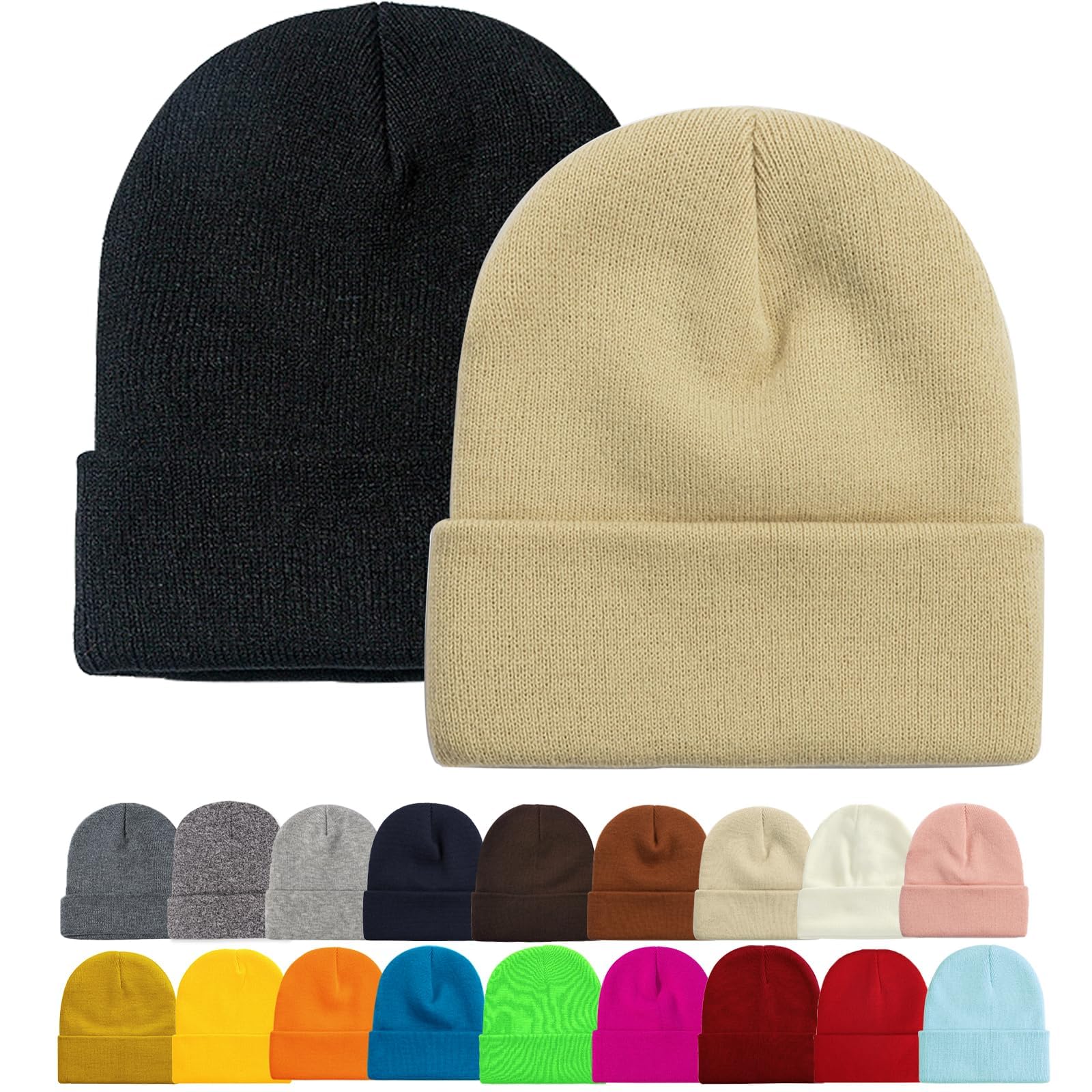 ZOORON Beanie for Men Women Slouchy Winter Beanie Hats Cuffed Skull Caps