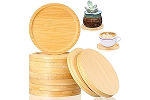 Patelai 10 Pack Bamboo Plant Coasters