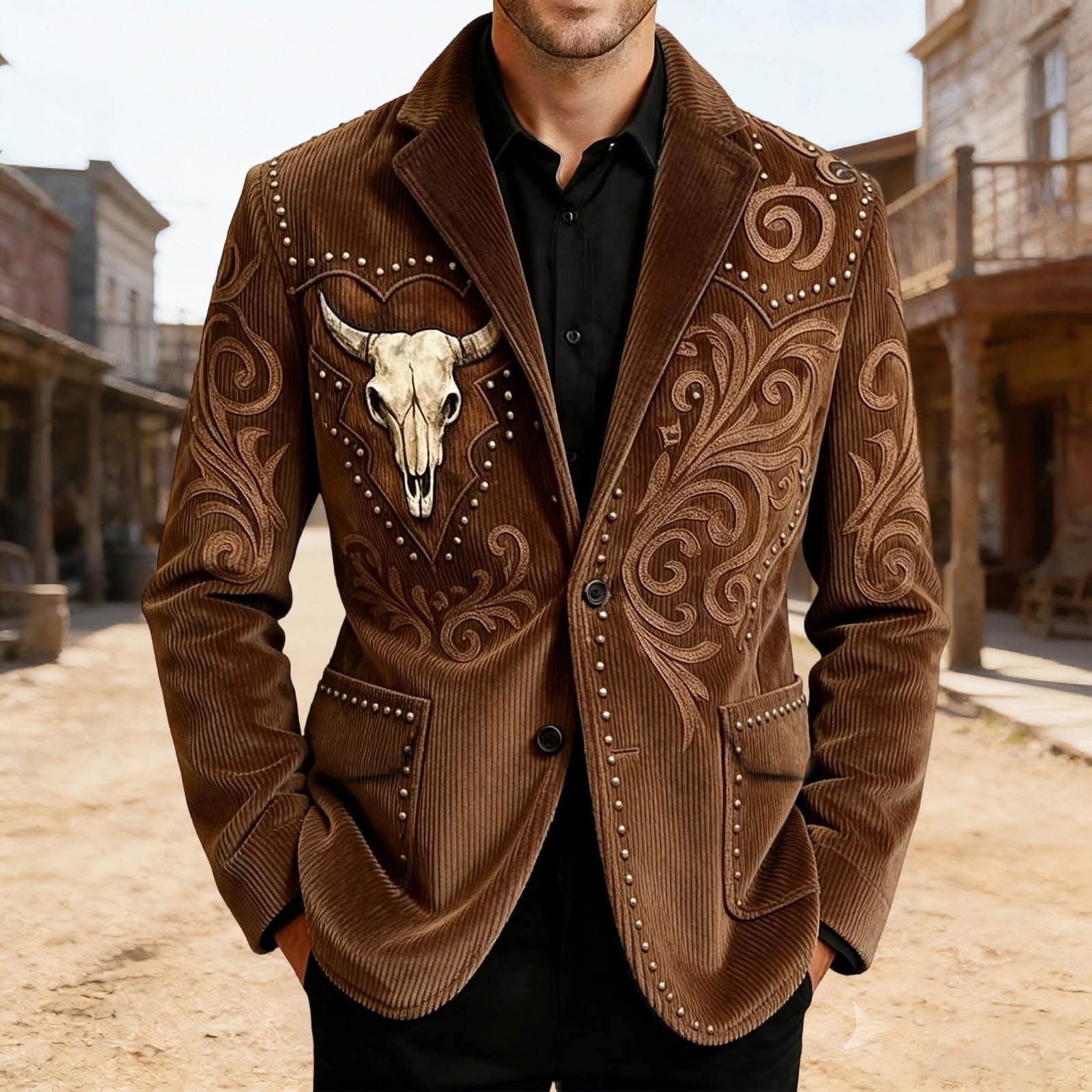 Blazer Hombre Americana Hombre Chaqueta Traje Western Vintage Geométrico Estampado Retro Casual Elegante para Fiesta Ocio Eventos