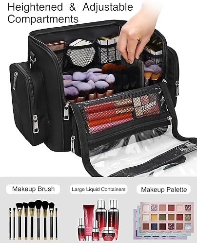 Miniatura 3 de Estuche para brochas de maquillaje, soporte grande para brochas de maquillaje profesional, estuche de viaje transparente impermeable para