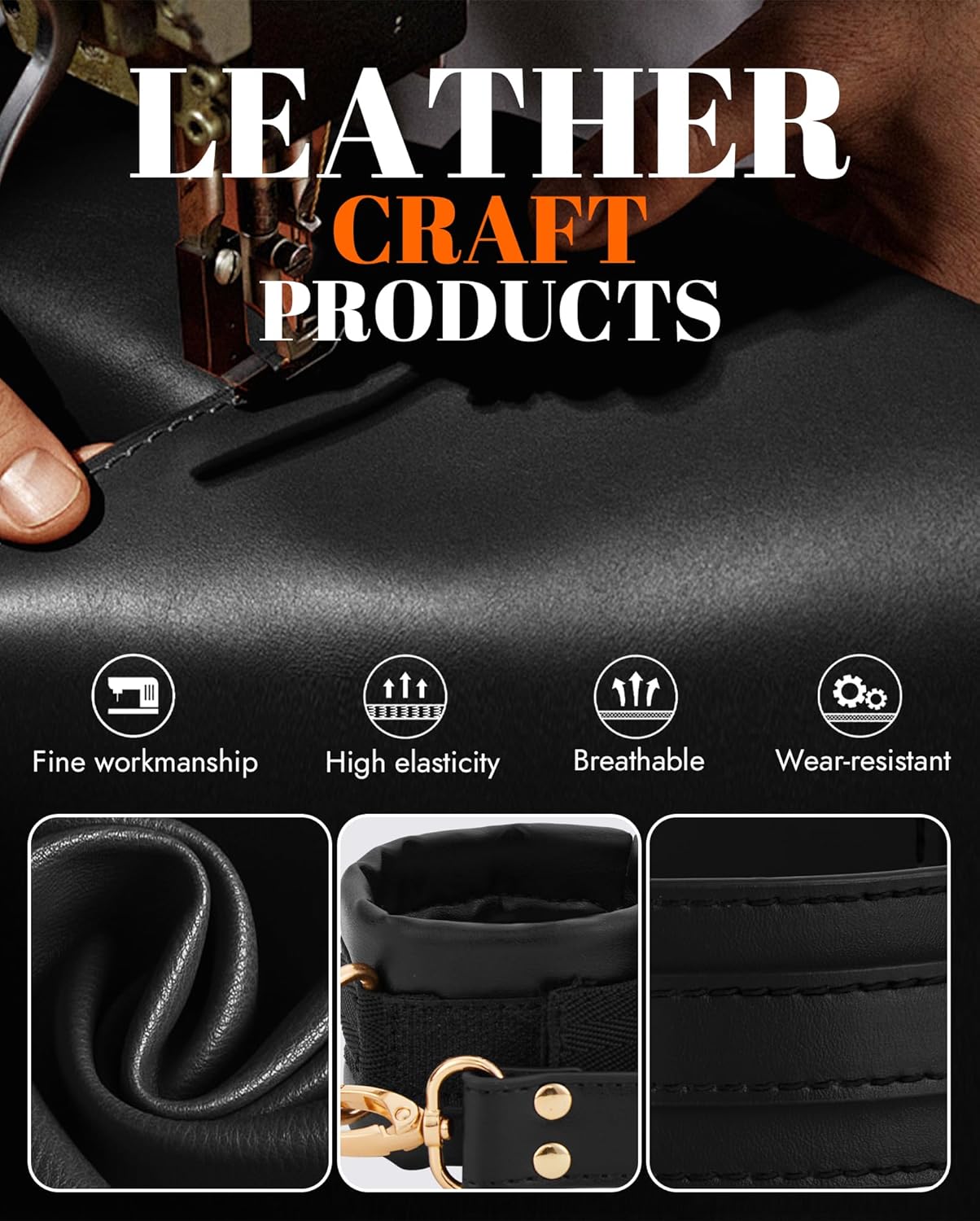 UTIMI Sex Bondage BDSM Kit Restraints Adult SM 6PCS Sets with Adjustable Handcuffs Ankle Cuff Thigh Cuffs Waist Strap Blindfold Cross Strap Sex Toys for Men Women and Couples, Black