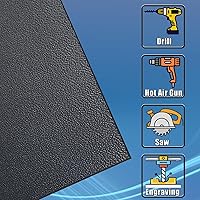 Vista 4 de ABS Plastic Sheet 1/16 Inch Thick 12" x 16" (4-Pack),Two-Sided Heat Moldable Panel (Thermoplastic Textured Front & Smooth Back), Black Thermoform