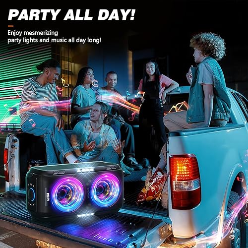 Miniatura 9 de W-KING Altavoz Bluetooth grande de fiesta de 270 W PEAK caja de auge más ruidosa12 graves personalizados125dB 6.5 pulgadas x 2 subwoofer más