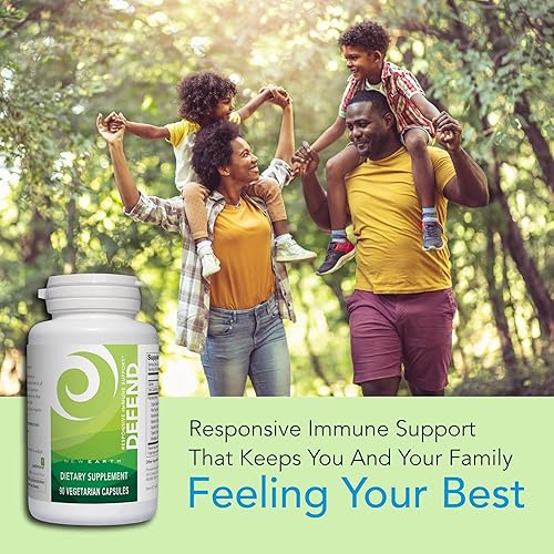Miniatura 6 de New Earth Defend - Suplemento de hongos de apoyo inmunológico - Reishi, Cordyceps, cola de pavo, beta-glucano y microalgas silvestres orgánicas