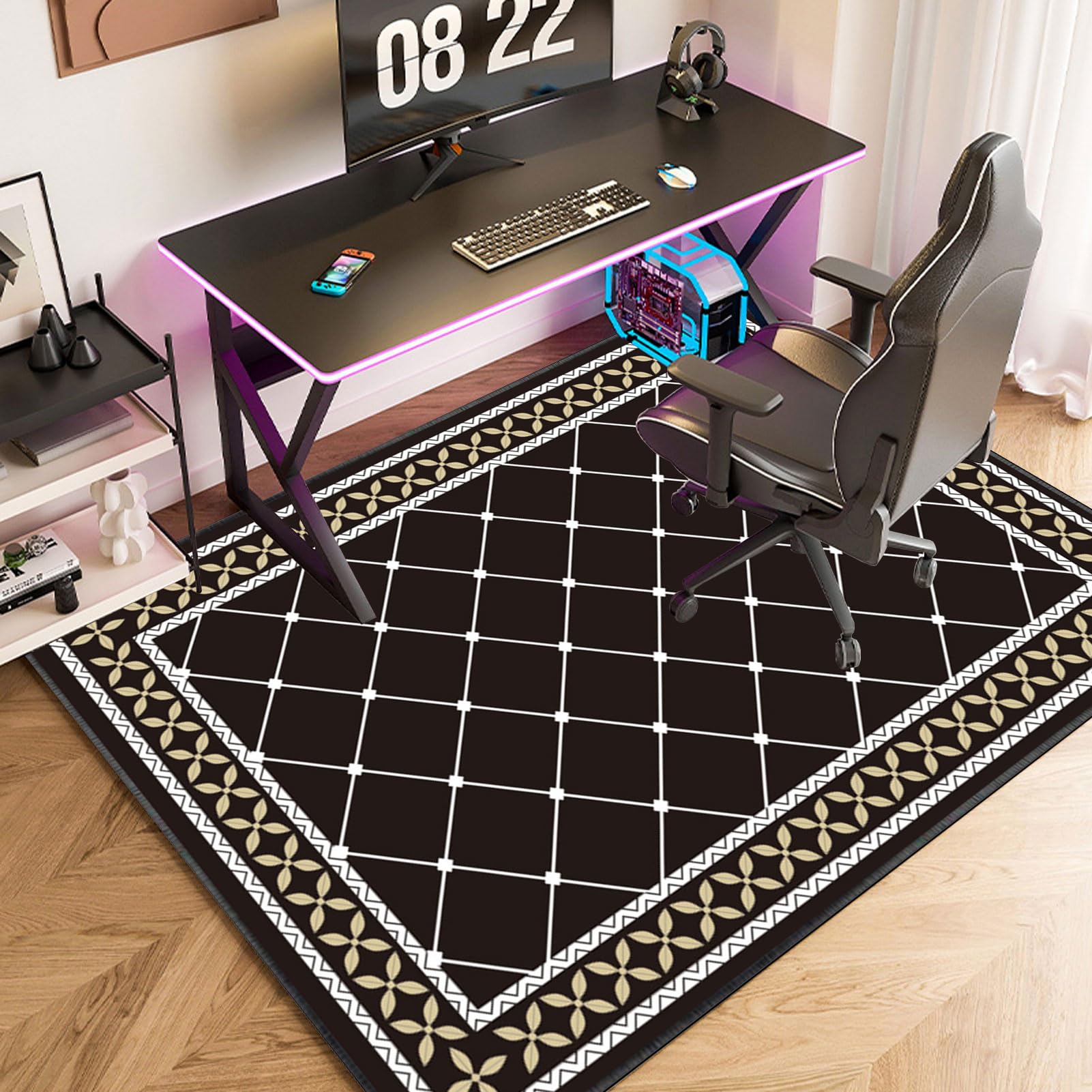 Gaming Stuhlmatte für Teppichboden, Multifunktionale Bürostuhlmatte für Hartholzböden, Home Office Chair Teppichschoner Bodenmatte 140 * 160cm Teppich