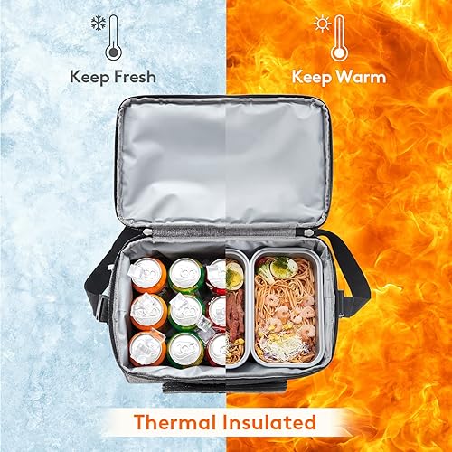 Miniatura 4 de Lifewit Bolsa térmica grande aislada para almuerzo, ligera, portátil, de doble capa, para picnic, playa, trabajo, viaje