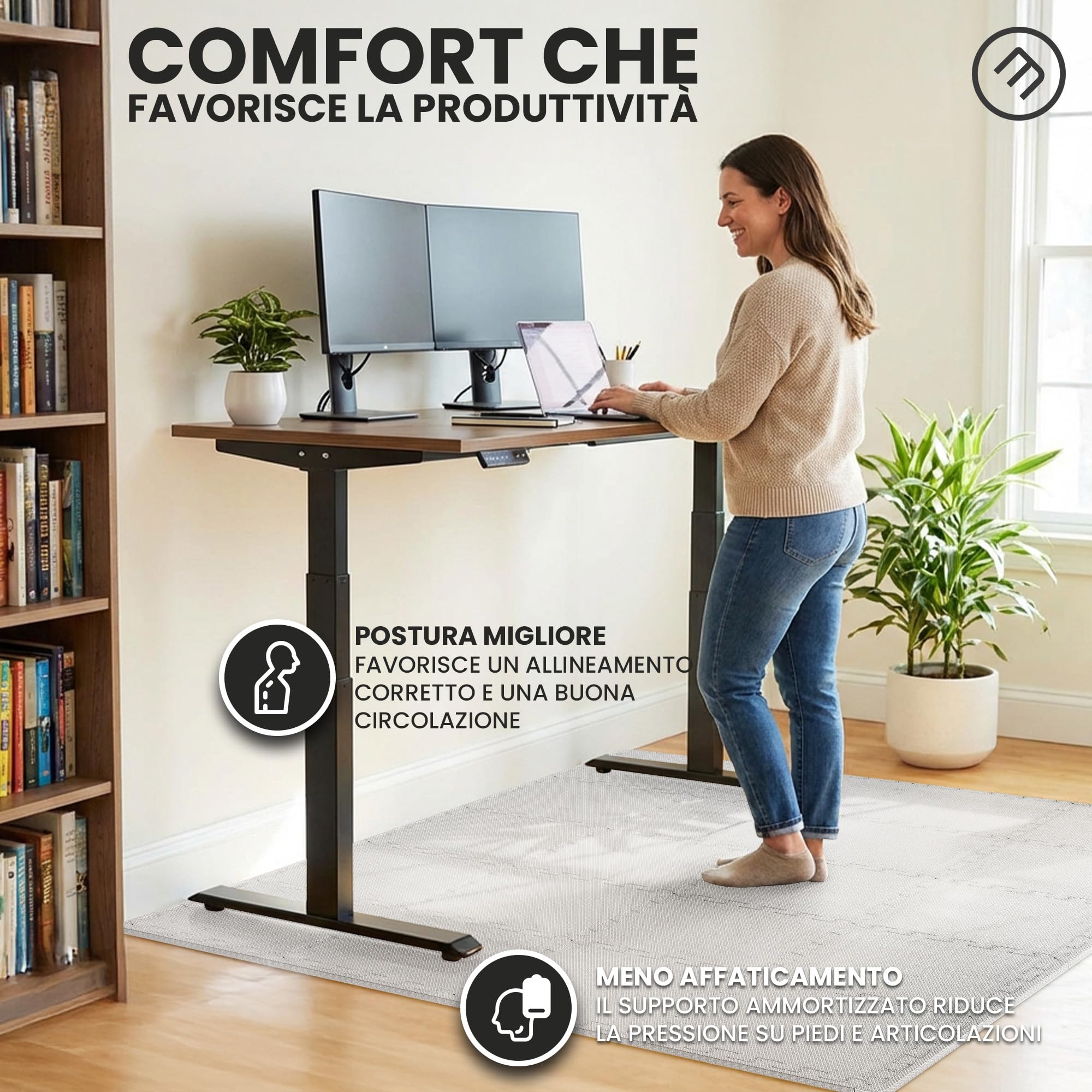 Tappeto da ginnastica a puzzle – set di 18 pezzi | superficie di protezione per pavimenti | materassino per palestra, workout, fitness | tappetino facile da pulire | efficace contro i liquidi e urti