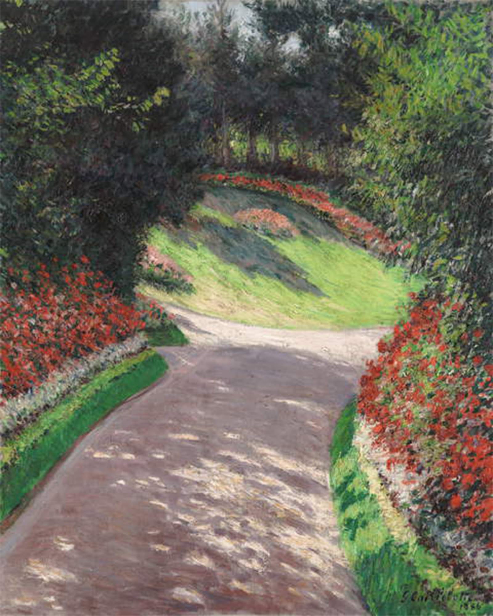 ARTXLXXBN Famous Prints Artwork Pictures Poster Painting Art The Path in the Garden by Gustave Caillebotte Artwork Landscape Pictures for Home Decor 60x90cm