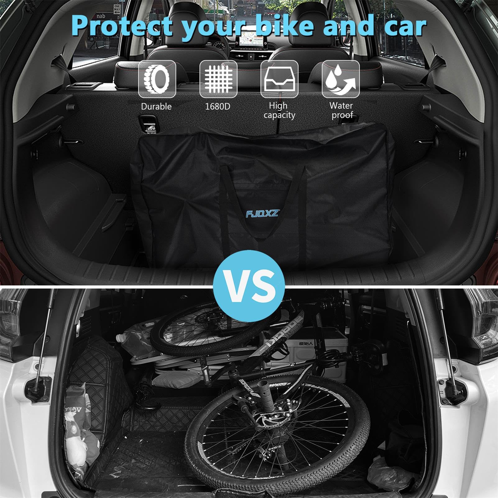 Bolsa de Transporte para Bicicleta de 26 Pulgadas 1680D Oxford Plegable Bolsa de Almacenamiento Bicicleta Bolse de Viaje para Avión, Viajes en Tren