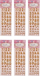 ستيكرات أرقام إنجليزية موديل 21915-1 / 3A-5034-Gold36 مصنوعة من البلاستيك للأطفال من ثري ايه، 6 قطع، لون ذهبي