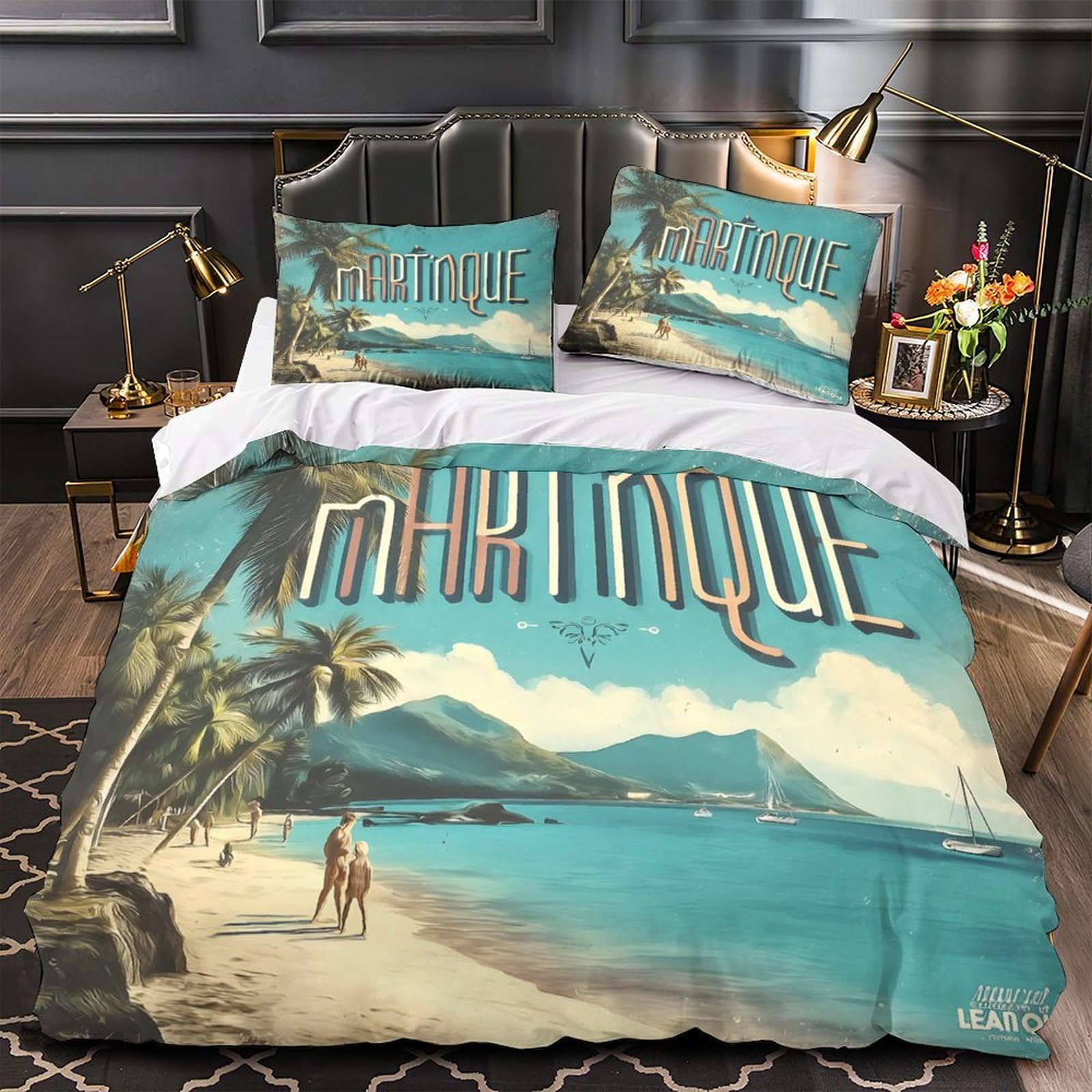 Parure de lit microfibre Scène de Plage pour un confort et une douceur d'exception