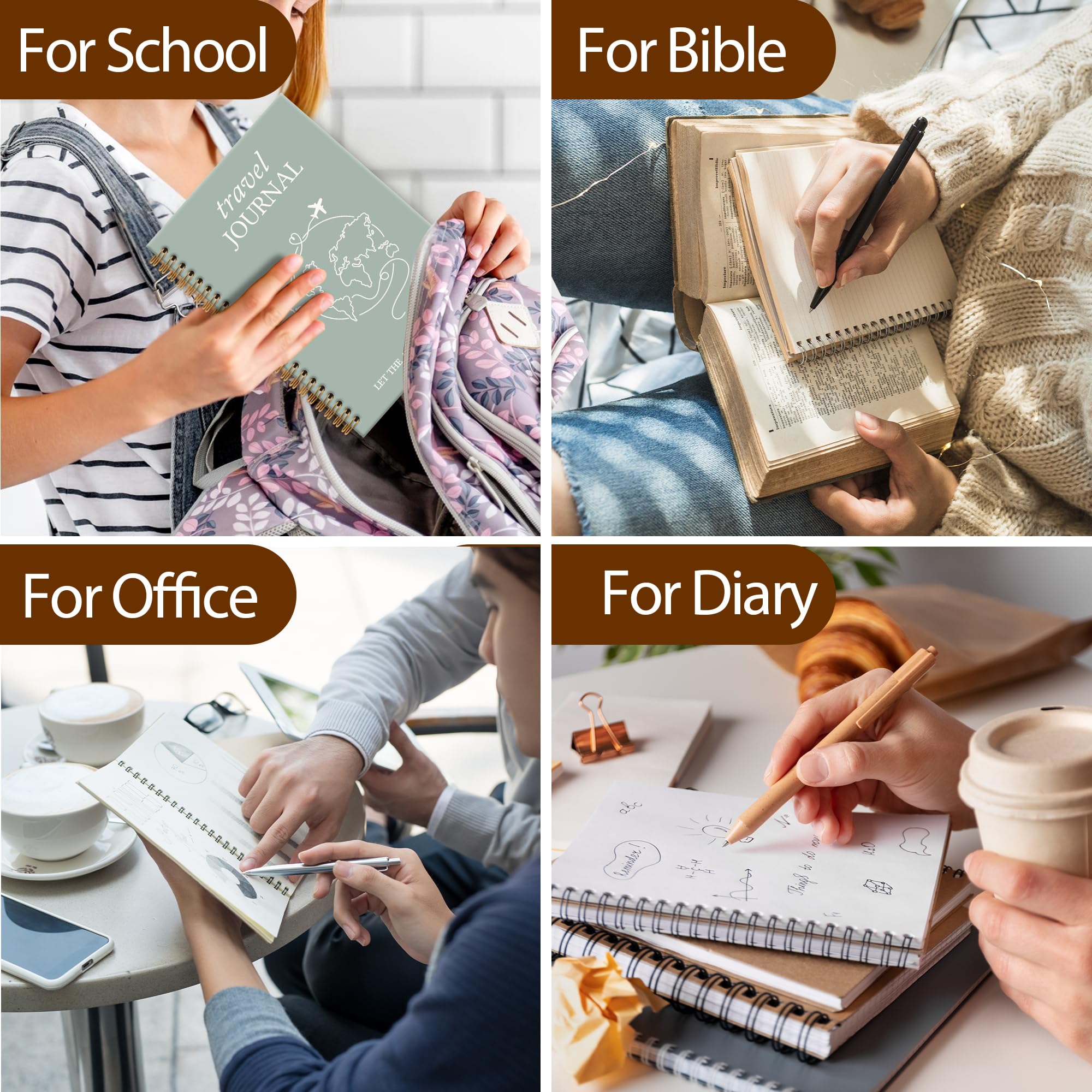 Cuaderno de regalo de viaje, diario de viaje para mujeres, cuaderno de viaje en espiral, diario de aventura, cuaderno de viaje para viajeros, mujeres y hombres, regalos de viajero, 6 x 8.2