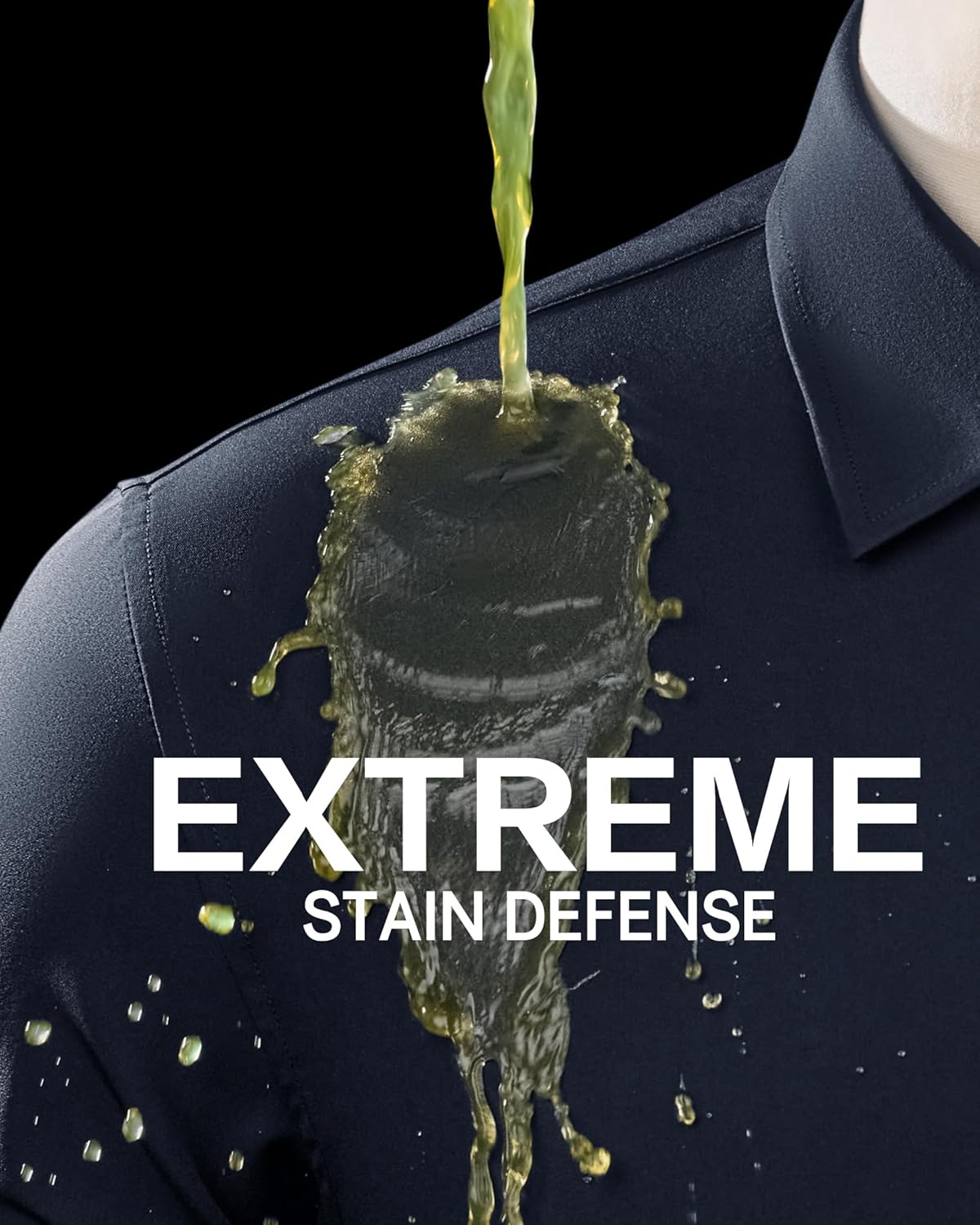 Men's Short Sleeve Dress Shirts Stain Shield Formal Button Down Shirt Business Casual Stretch Tops Dating Wedding - Image 4