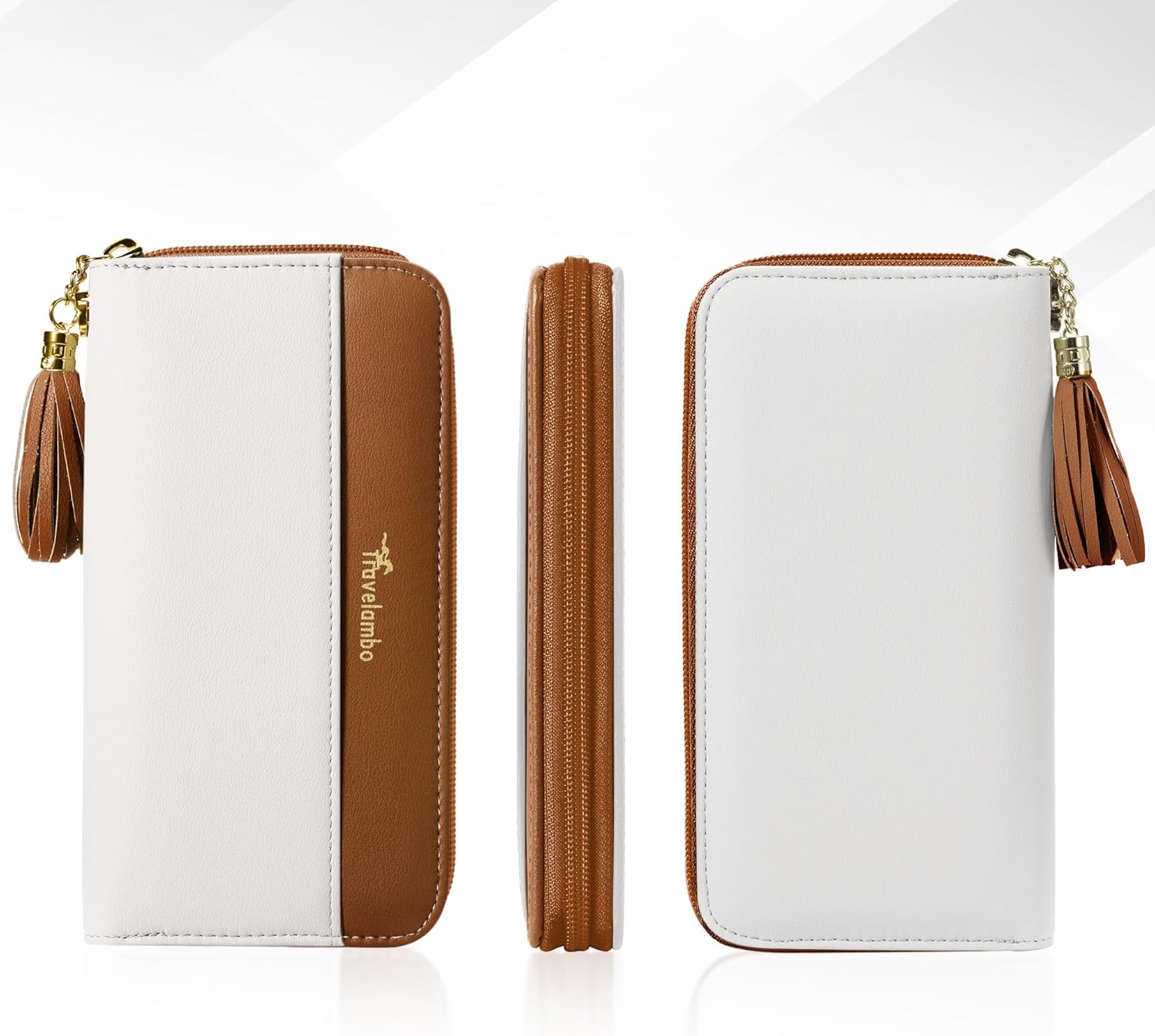 Travelambo Womens Wallet Tassel Bifold Ladies Cluth Wristlet Wrist strap Long Purse - Image 6