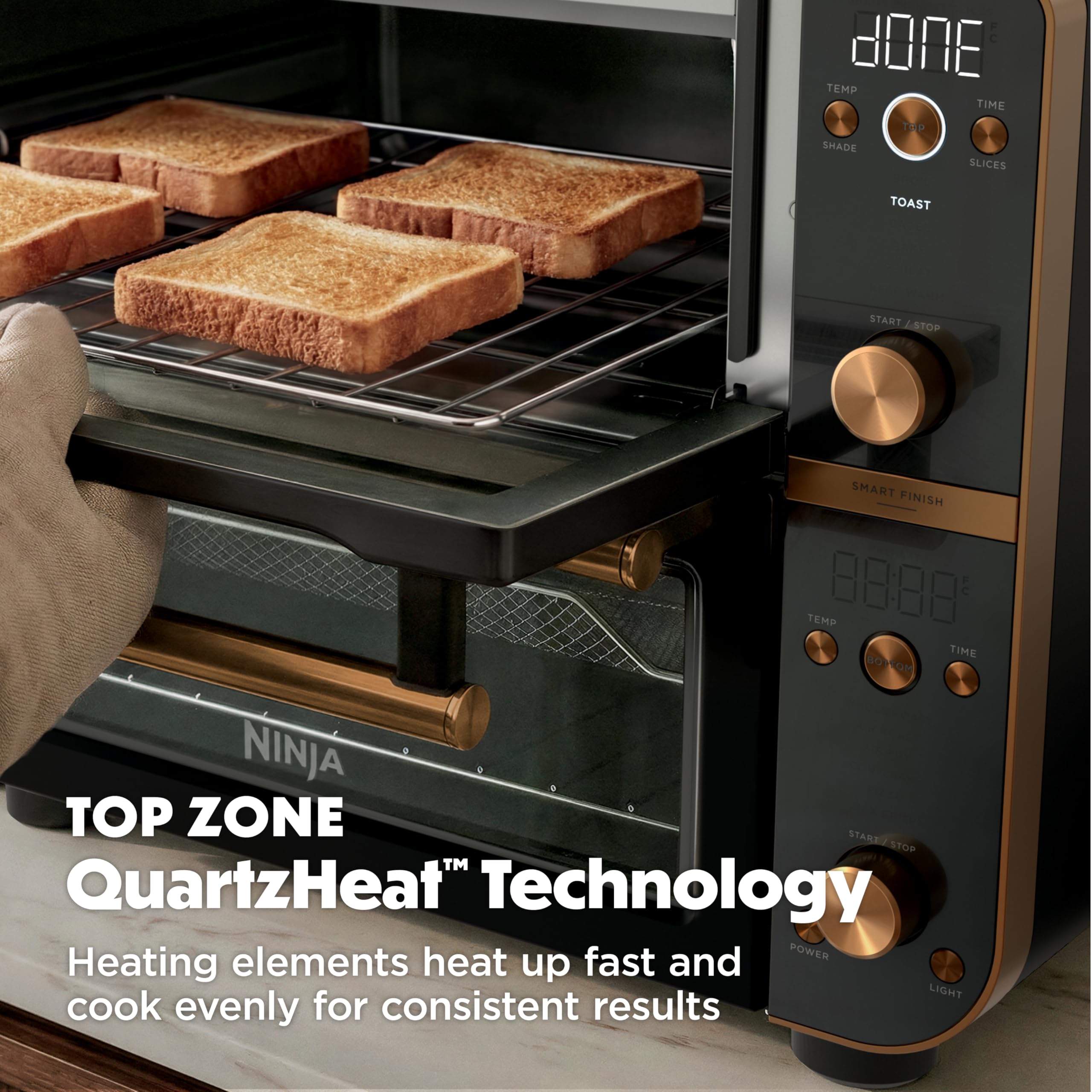 Ninja Double Oven Pro Smart XL - Forno da bancone e friggitrice ad aria | Versatilità 12 in 1 con finitura intelligente e tecnologia DualZone per cucinare 2 pasti alla volta, si adatta al pollo fino a