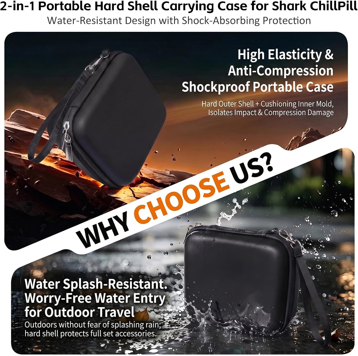 Hard Carrying Case for Shark ChillPill Fan, EVA Travel Storage Bag
