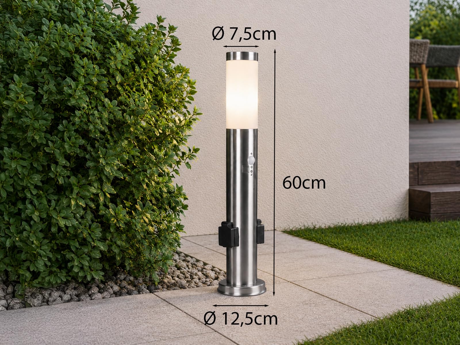 meineWunschleuchte Außen Wegeleuchte 60cm, E27, Außenbeleuchtung