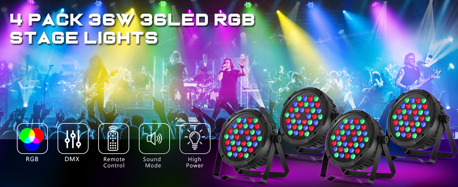 Amazon.com: 36LEDs RGB Stage Par Lights - OPPSK 36W Sound