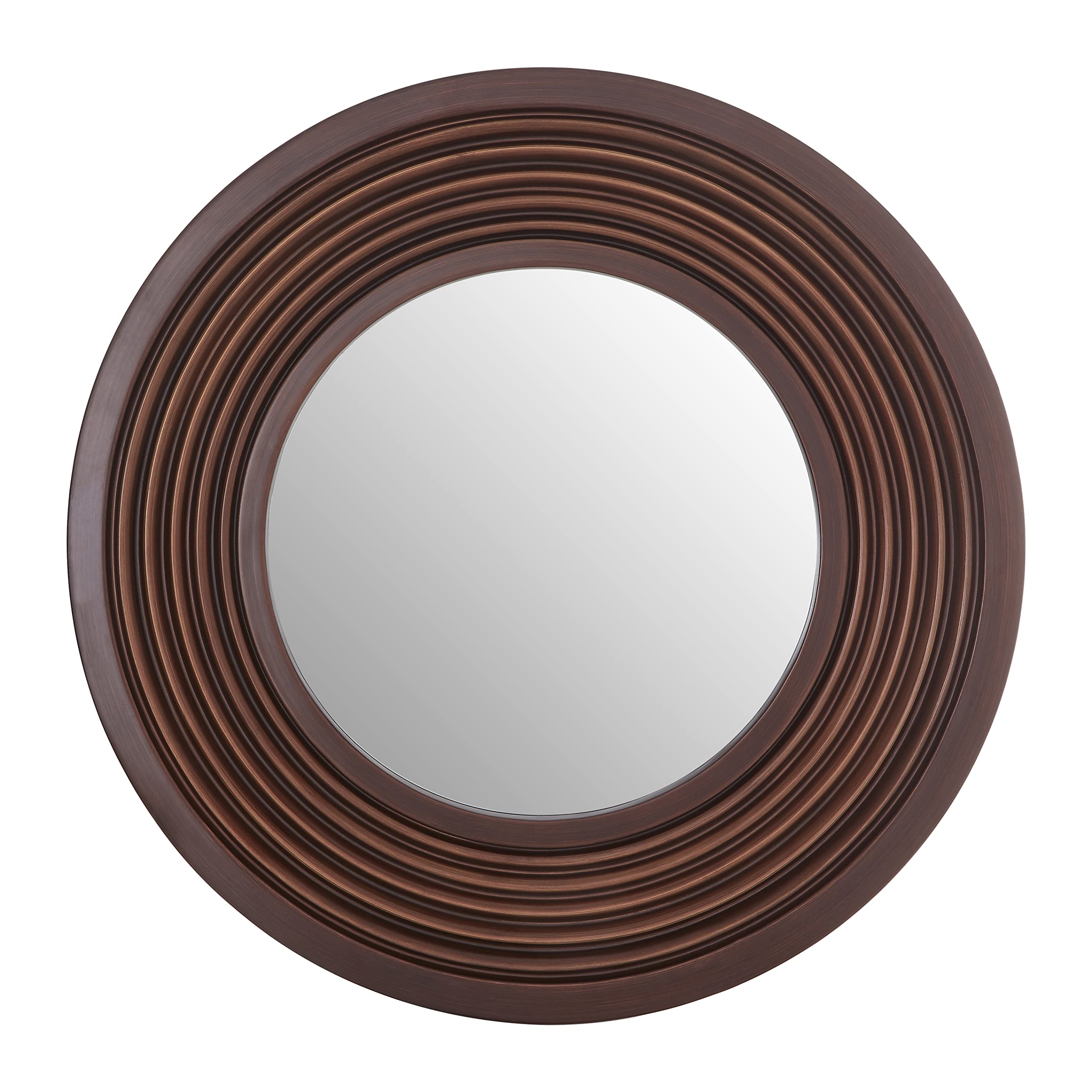 Premier Housewares Oval Wall Mirror/Brown Mirrors For Bathroom/Bedroom/Garden Walls Fancy Wall Mounted Mirrors For Hallway With Gold And Brown Finish 102 x 6 x 102