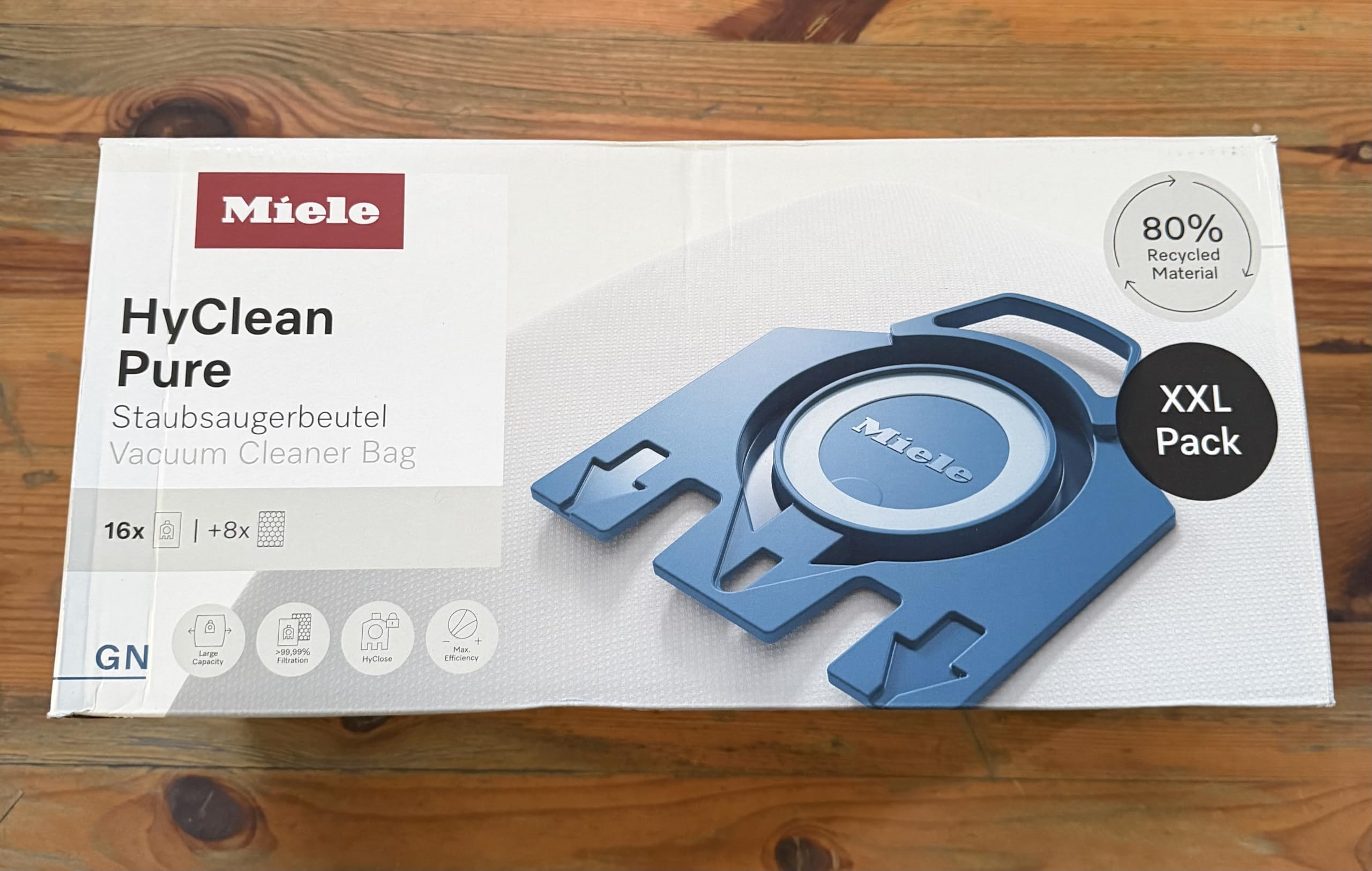Miele Accesorios originales – Hygiene XXL Pack GN HyClean 30 / Apto para el Classic C1 / Máxima higiene del aire / 16 aspiradoras / 4 filtros de protección del motor / 1 filtro HEPA (11798520)