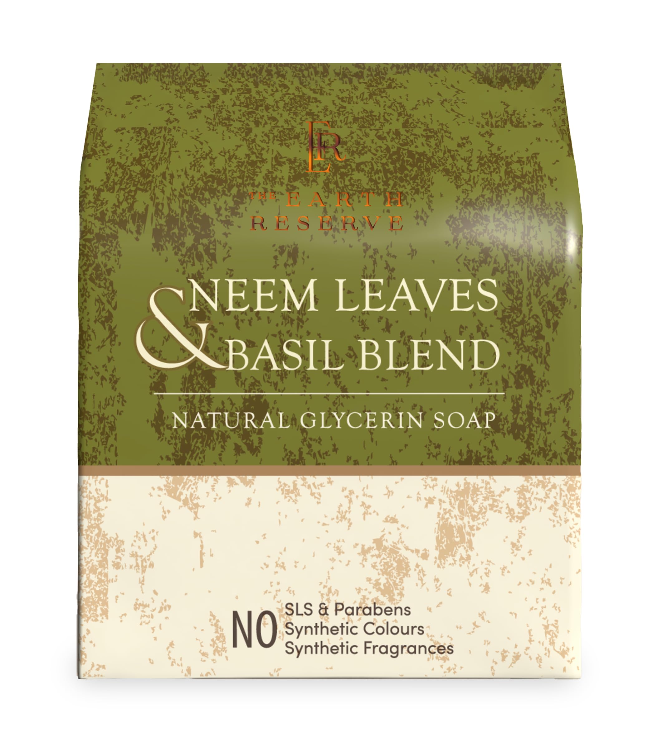The Earth Reserve Neem Leaves and Basil Blend Soap,Handmade Natural Glycerin Soap, SLS,Paraben Free,Mild & Gentle Cleansing Moisturising 100 Gm