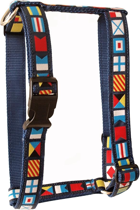 Nautical Dog Harness, 1" Wide (Medium (Chest 15 3/425
