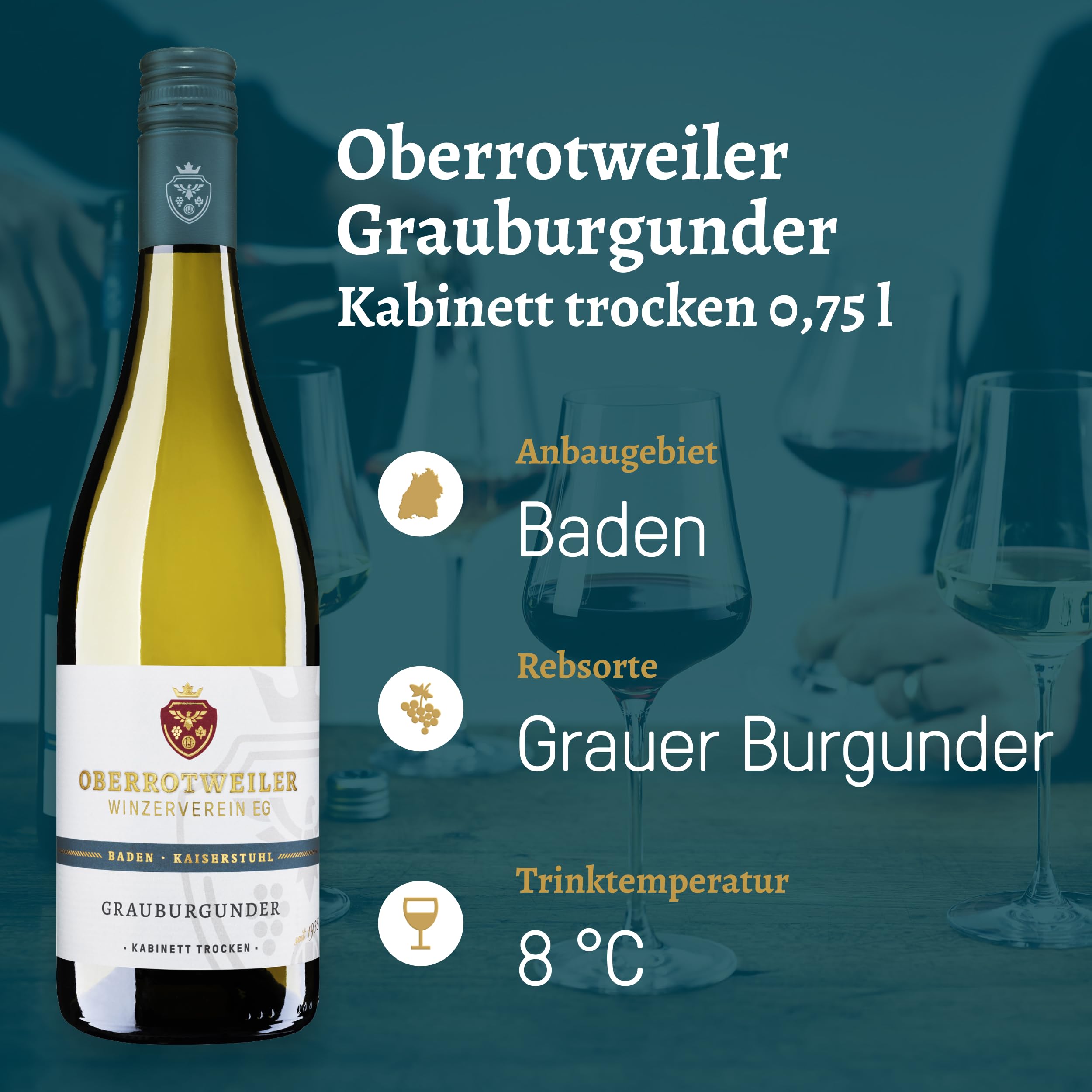 Oberrotweiler Lagenwein Wein-Paket - Probierpaket mit Grauburgunder & Weißburgunder aus der Lage Henkenberg & Spätburgunder Eichberg - für Genießer & besondere Anlässe (3 x 0,75 l)
