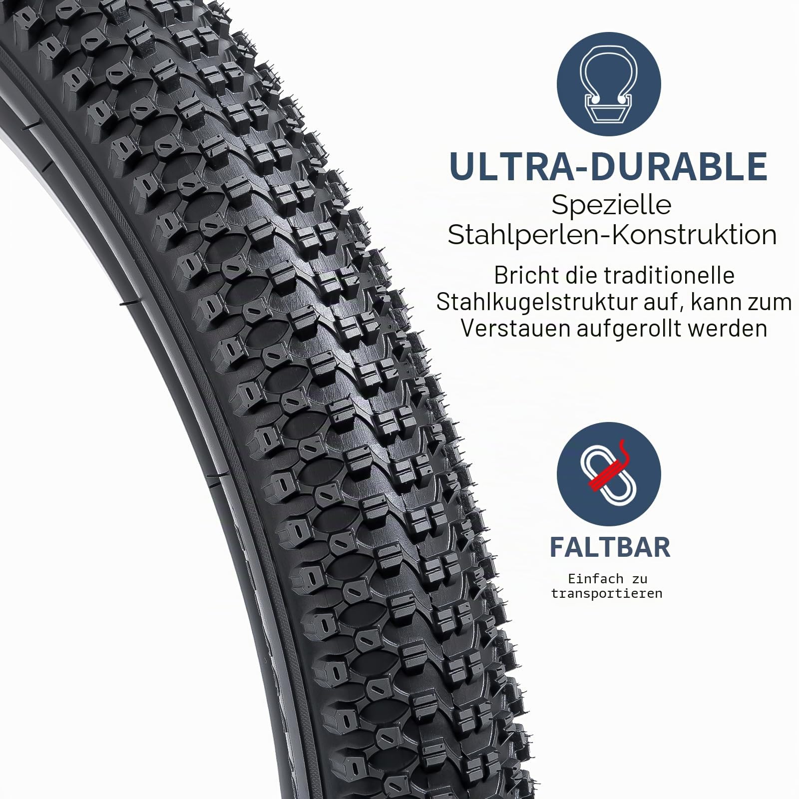 YunSCM 2PCS Faltbarer 20 Zoll Reifen 20x2.35/57-406 Fahrradreifen Kompatibel 20 x 2.30 20 x 2.35 20 x 2.40 Rennräder/Gravel/Mountainbike Reifen
