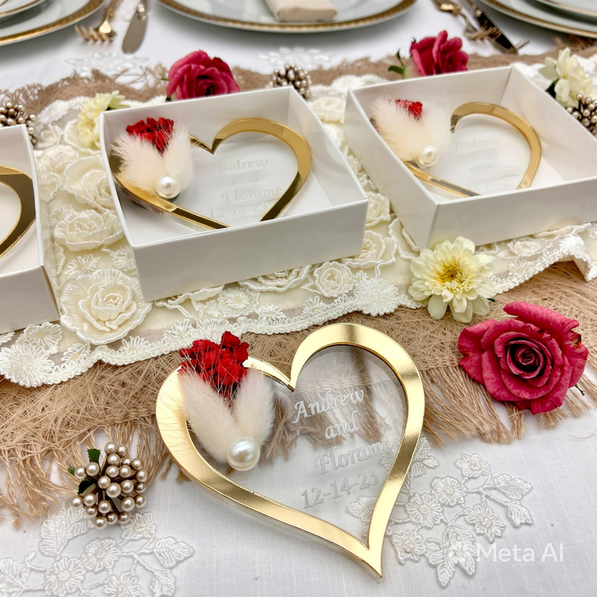 regalos invitados boda, acrílica piezas imán detalles boda para invitados, Recuerdos de boda para invitados, detalles comunion bautizo para invitados (dorado, juego de 18)