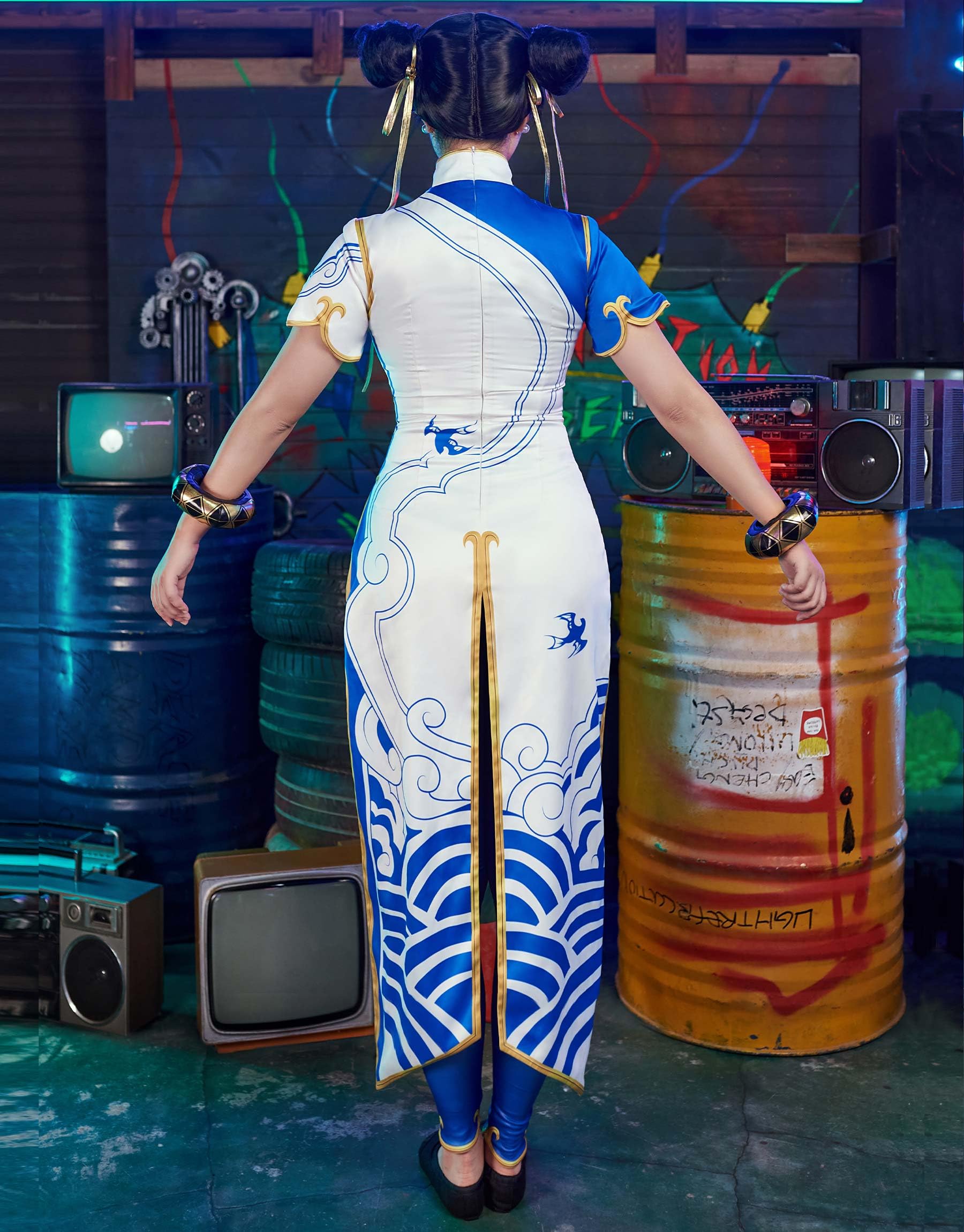 Micotaku Street Fighter 6 Officially Licensed Women's Chun-Li Cosplay Costume Full Set Halloween Costume: Medium