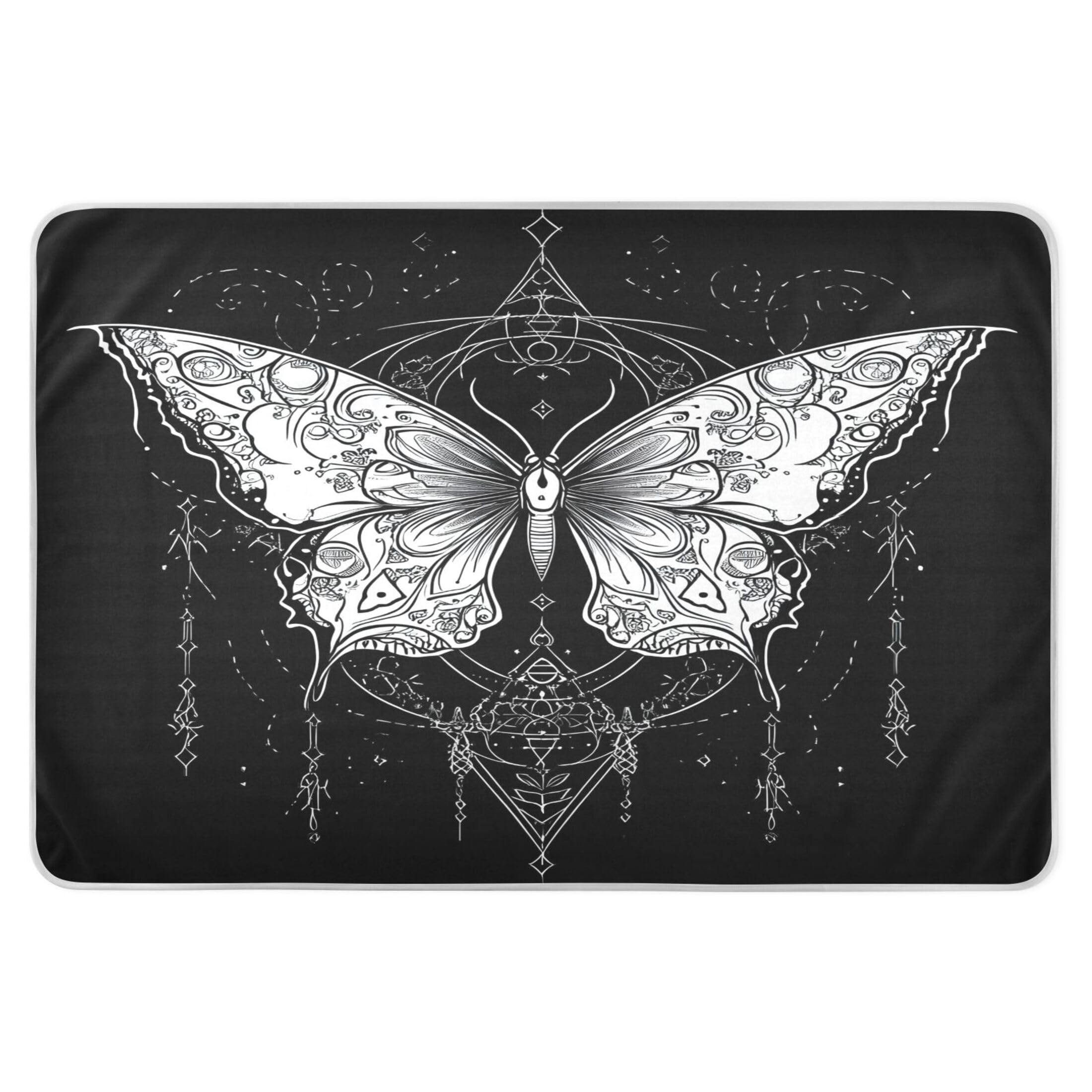 Takiito Butterfly Bed Pad Reusable Bed Underpad Washable Waterproof Leak-Proof Quick Dry Incontinence Pee Pad for Toddlers Kids Adults Pets 34x52 in