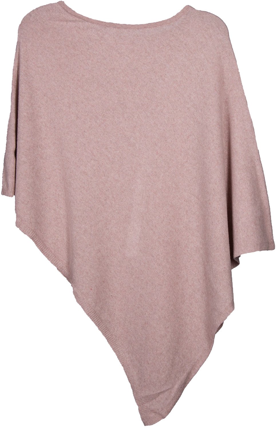 Stylebreaker Women's Old Rose Soft Fine Knit Poncho In Plain, Round-Neck, 08010042, Colour:
