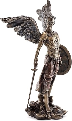 Miniatura 2 de Top Collection Estatua de San Miguel el Arcángel – Michael, defensor de la iglesia escultura en bronce fundido en frío de primera calidad – Figura