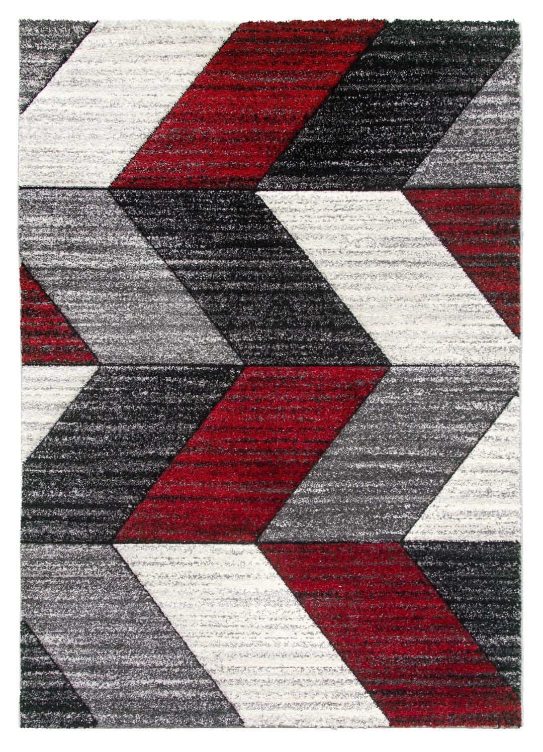 SrS Rugs® Impulse - Area Rug for Living Room, Bedroom, Hallway Runner Rug - Abstract Geometric Design - Provides Home with Comfort and Warmth (Red Chevron, 200cm x 300cm) — image 1