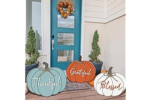 Gerrii Coastal Fall Decorations for Home Outdoor Thanksgiving Pumpkin Wood Porch Standings