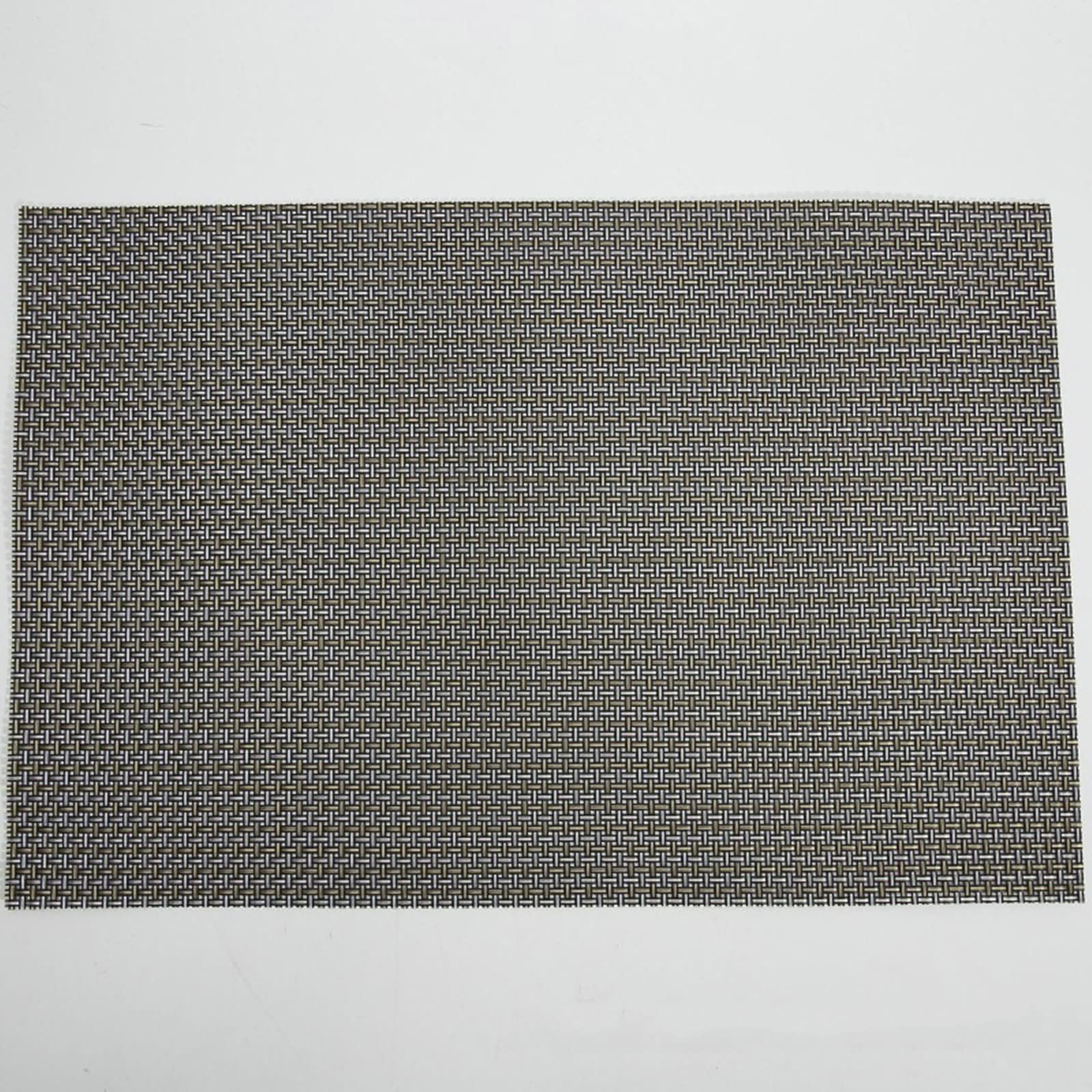 Mantel Individual Pack 10, 45 x 30 CM Negro Oro 70% PVC+30% Pet Manteles Individual, Color Sólido con Rectángulo