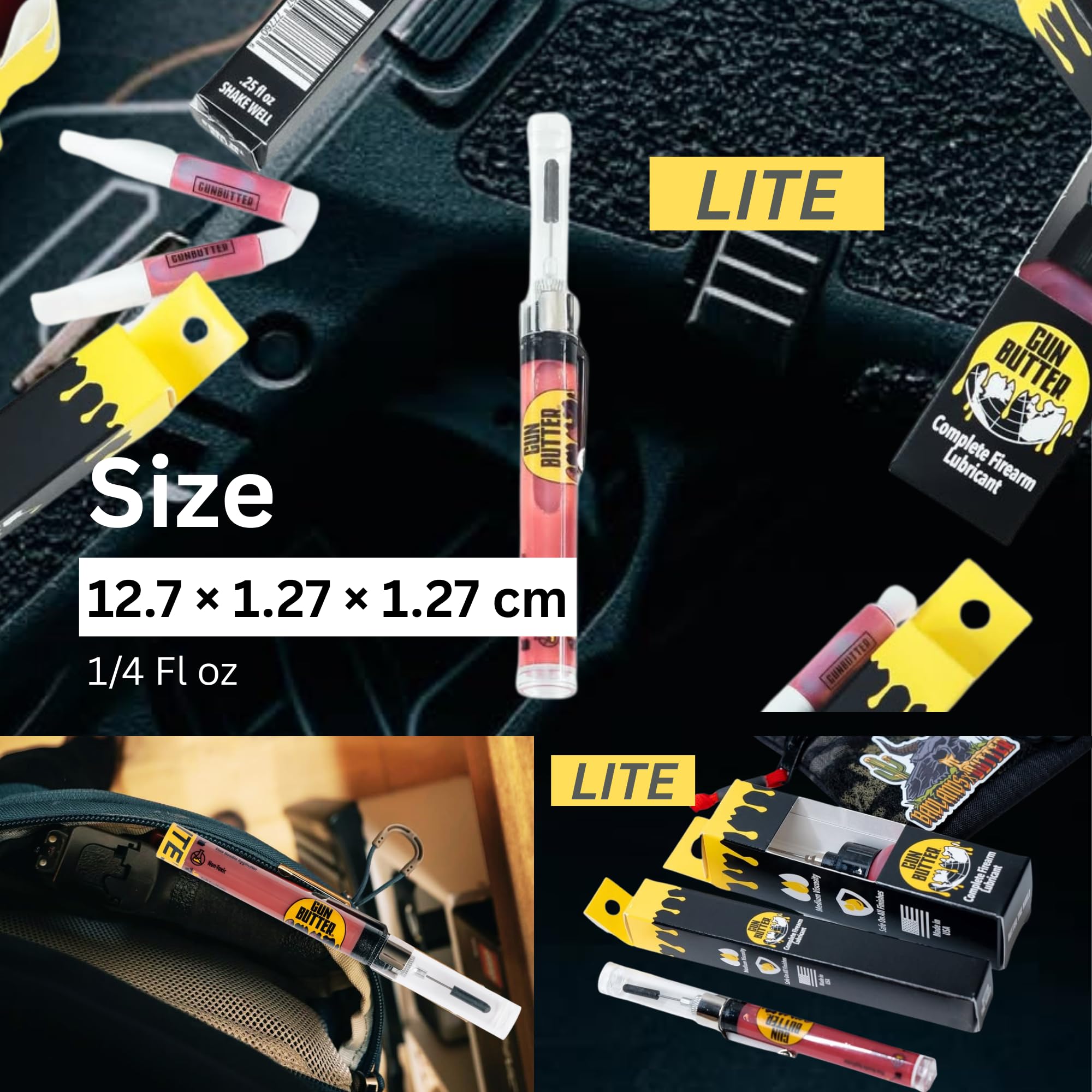 Gun Butter LITE Pen Oiler (1/4 fl oz) - All Purpose Gun Lubricant Pen Oiler & Gun Cleaner | Gun Oil for Bores, Pistols, Rifles & Firearms | Superior Durability in All Weathers and Temperatures