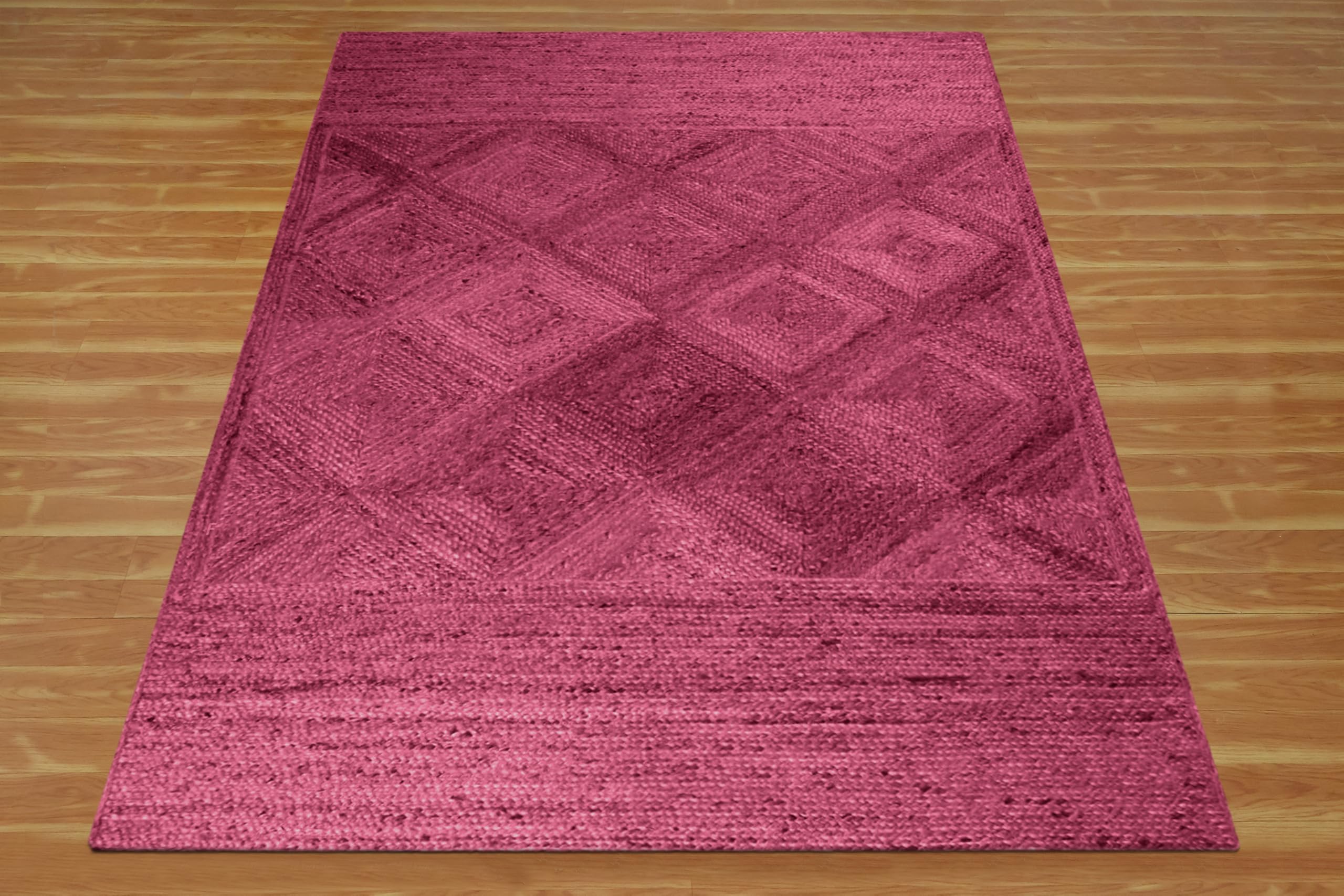 Kilim dywanik, płaski, ręcznie pleciony, jutowy, różowy, wzór, ręcznie wykonany, boho, gruby, 0,7 cm, sizalowy dywan z juty, do użytku wewnątrz i na zewnątrz, dywaniki do łóżka, kuchni, mata do jogi